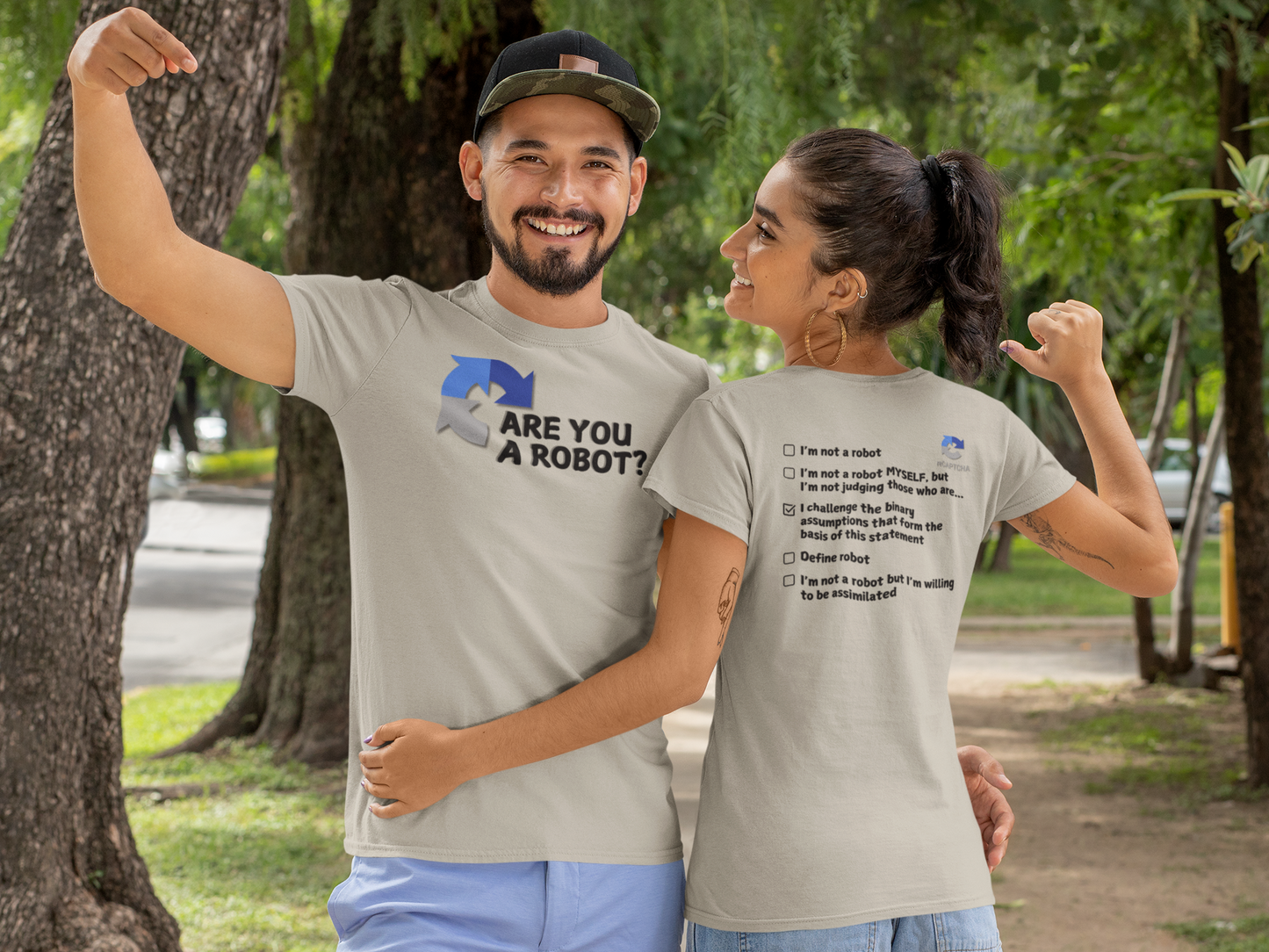 "Are you a Robot?" (Challenge version) T-Shirt (DT)(Print both sides)