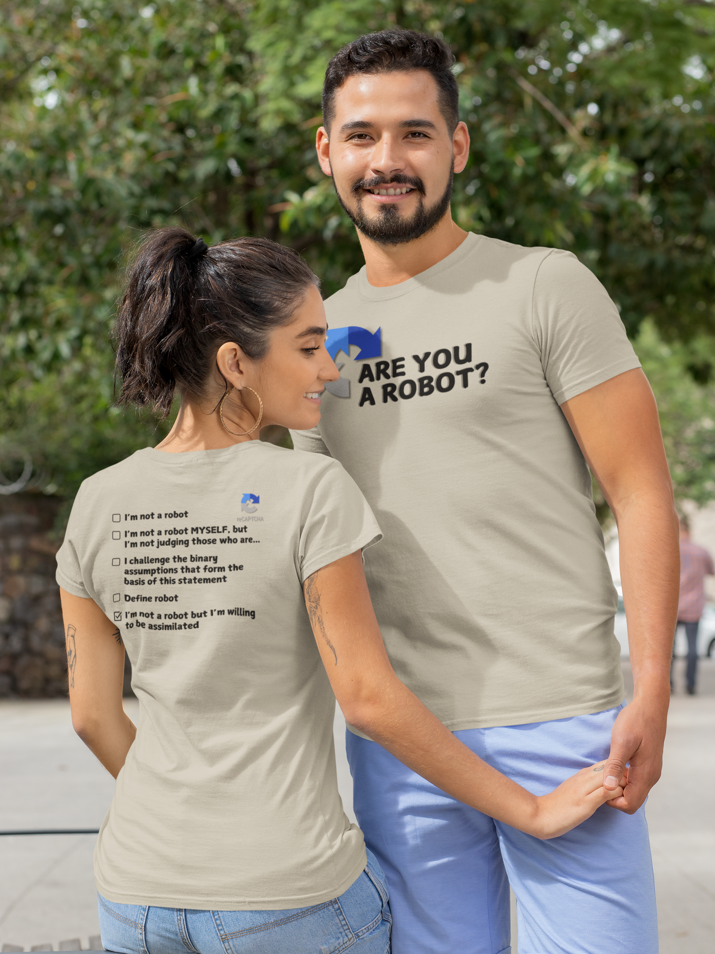 "Are you a Robot?" (Borg Version) T-Shirt (DT)(Print both sides)