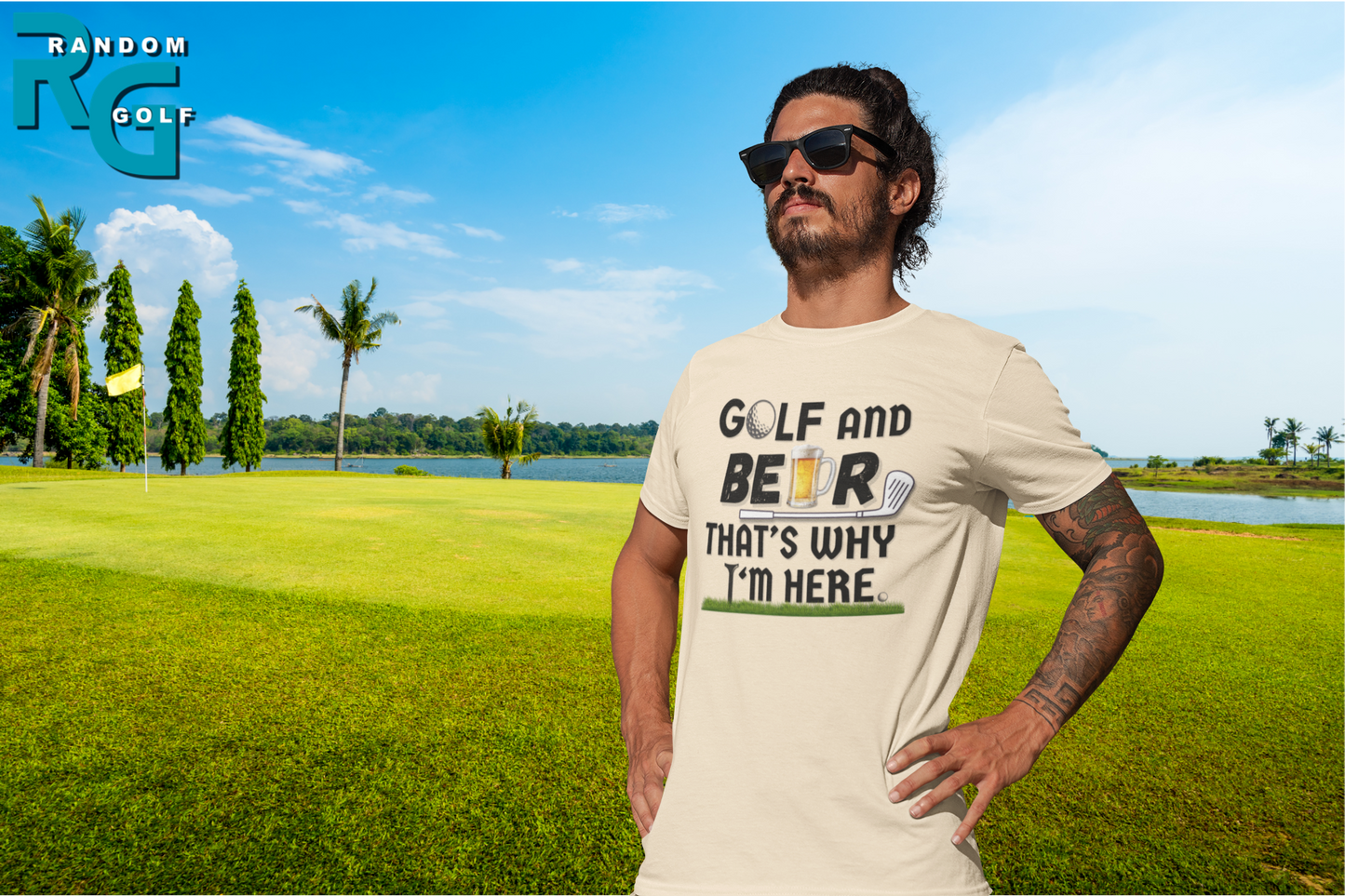"Golf and Beer. That's Why I'm Here" - T-Shirt (DT)