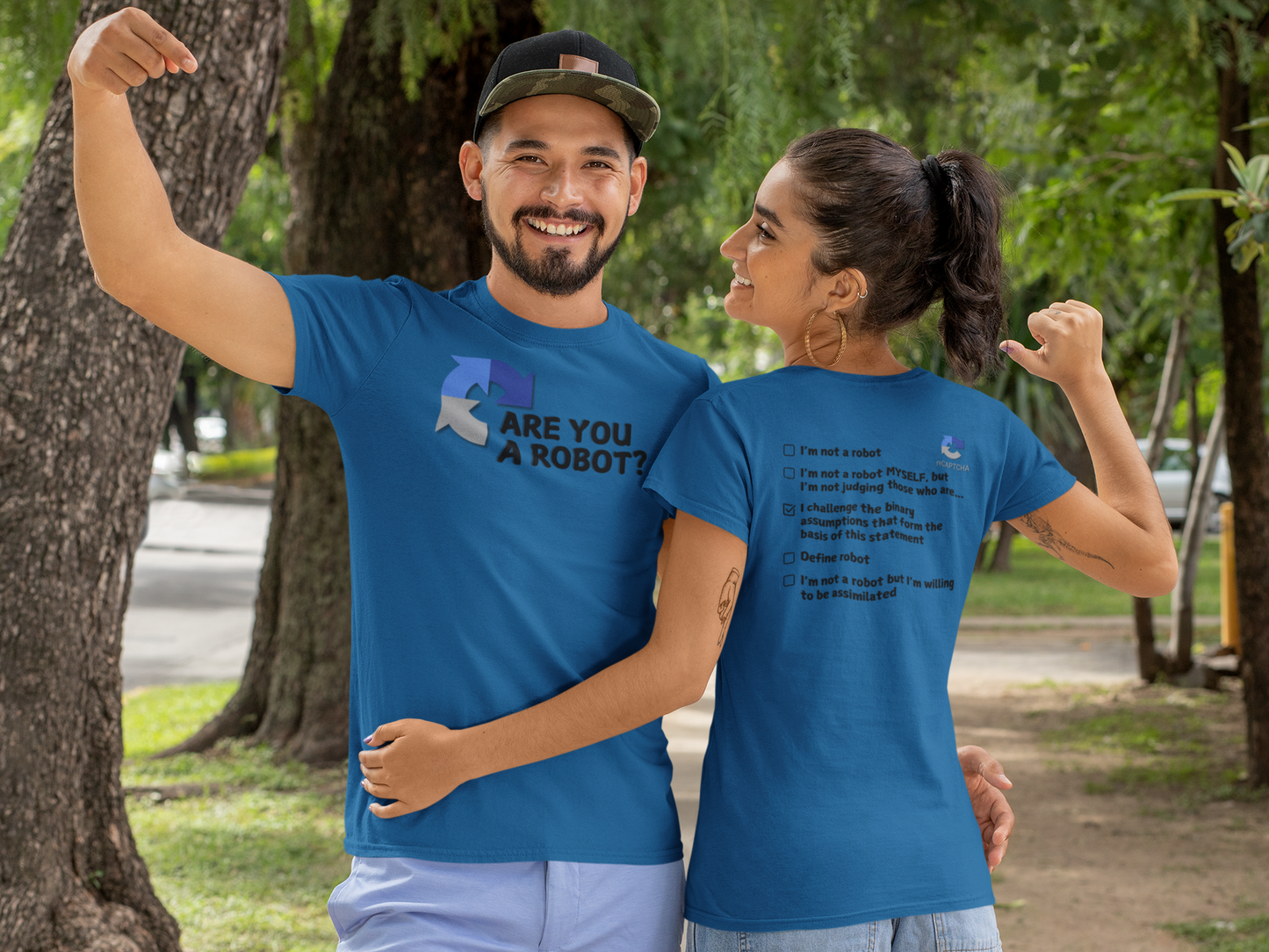 "Are you a Robot?" (Challenge version) T-Shirt (DT)(Print both sides)