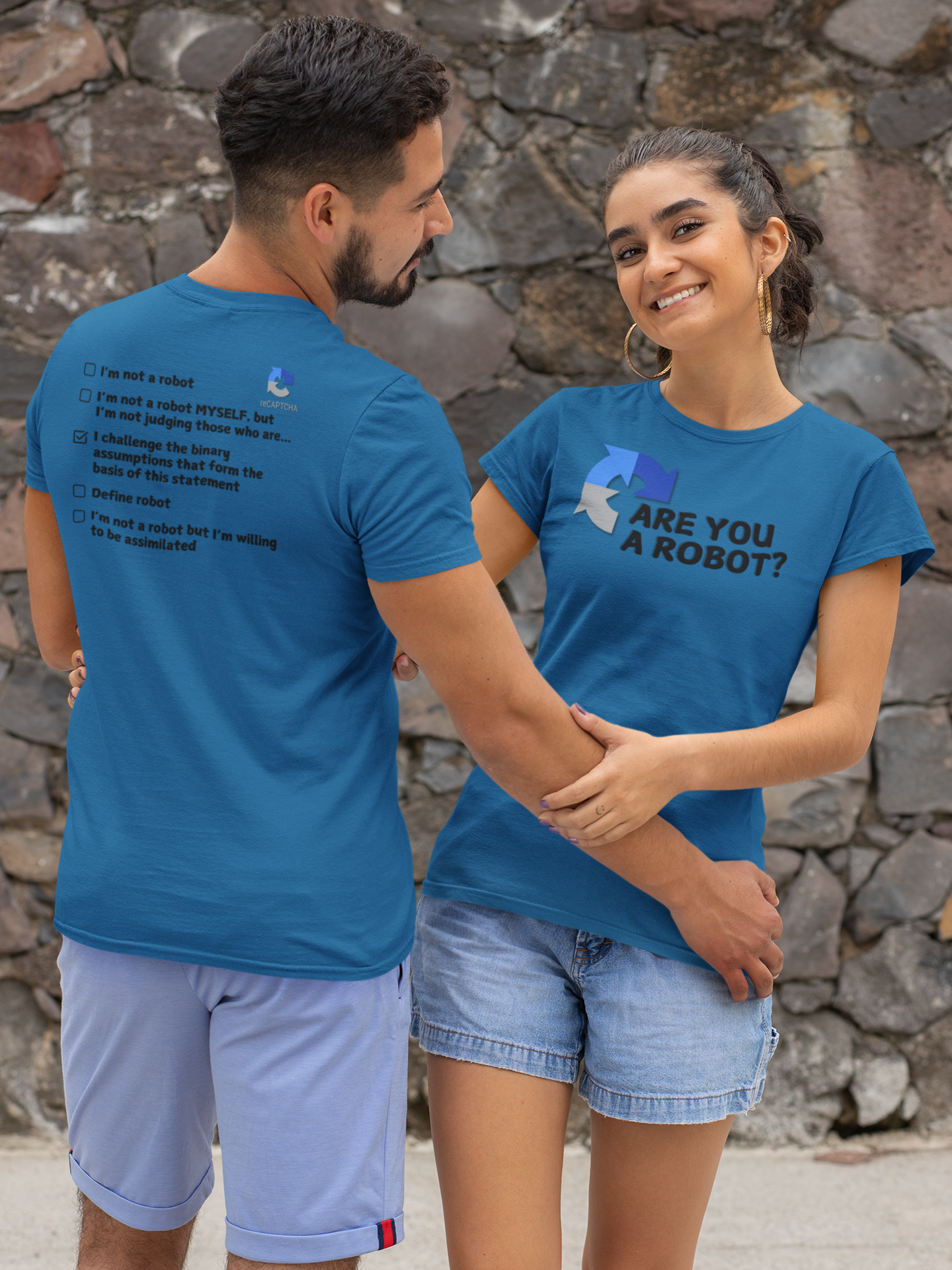 "Are you a Robot?" (Challenge version) T-Shirt (DT)(Print both sides)