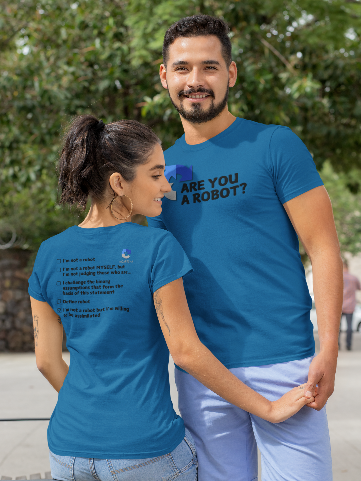 "Are you a Robot?" (Borg Version) T-Shirt (DT)(Print both sides)