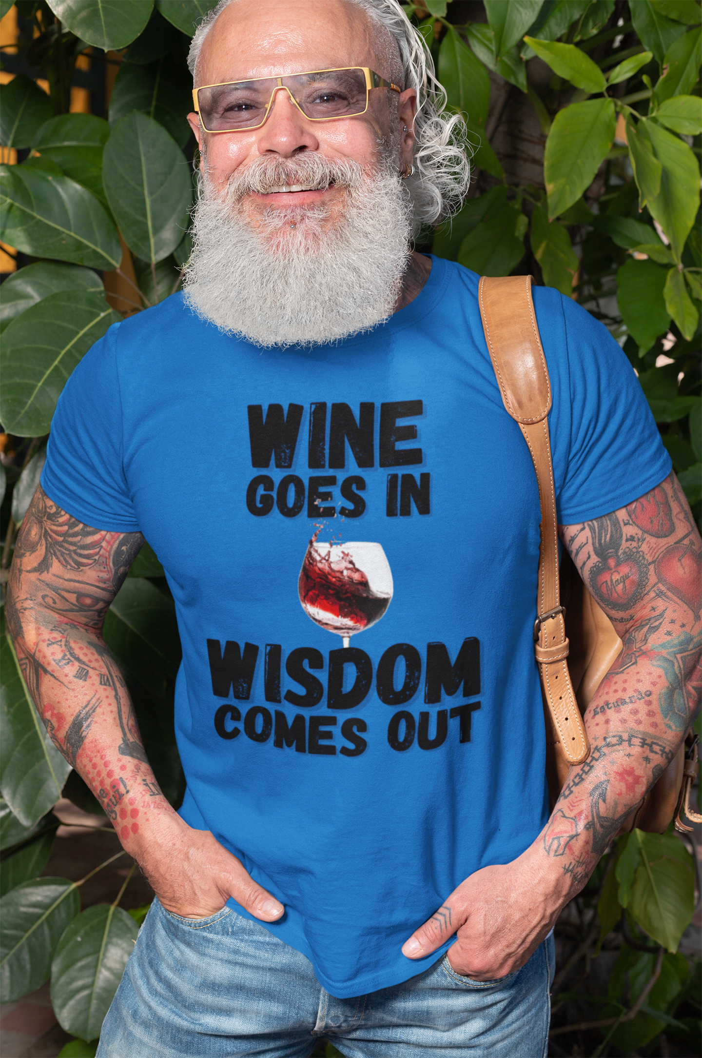 "Wine Goes In. Wisdom Comes Out" - T-Shirt (DT)