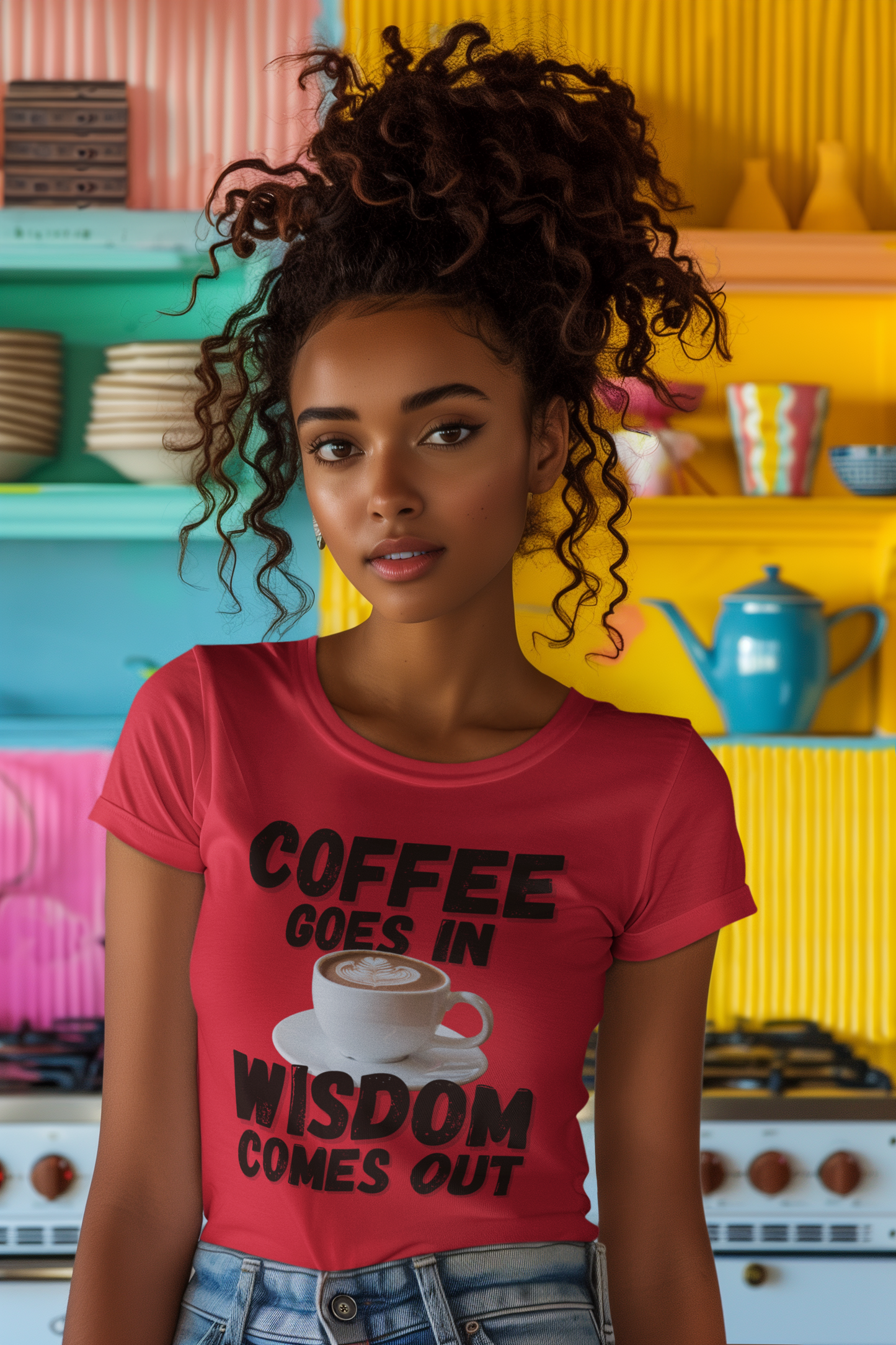 "Coffee Goes In. Wisdom Comes Out" - T-Shirt (DT)