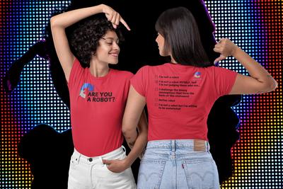 "Are you a Robot?" (Non-Judgemental version) T-Shirt (DT)(Print both sides)