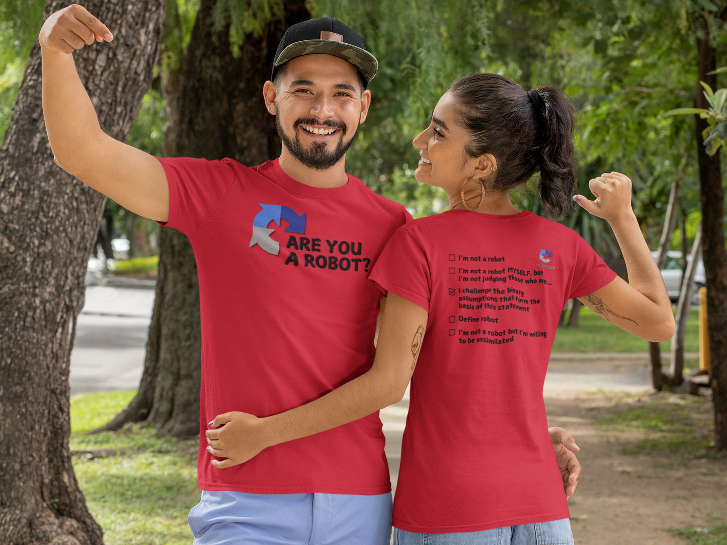 "Are you a Robot?" (Challenge version) T-Shirt (DT)(Print both sides)