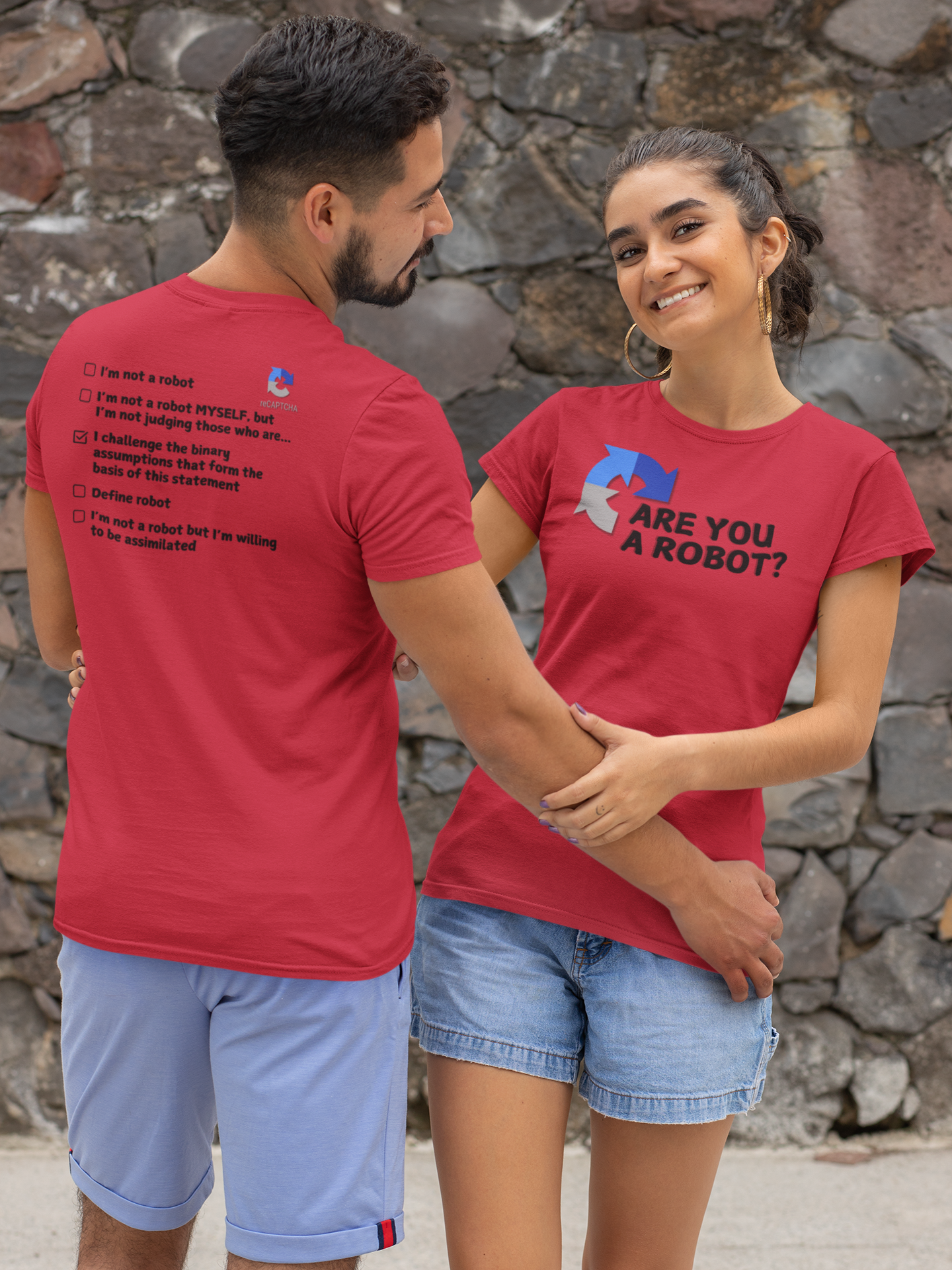 "Are you a Robot?" (Challenge version) T-Shirt (DT)(Print both sides)