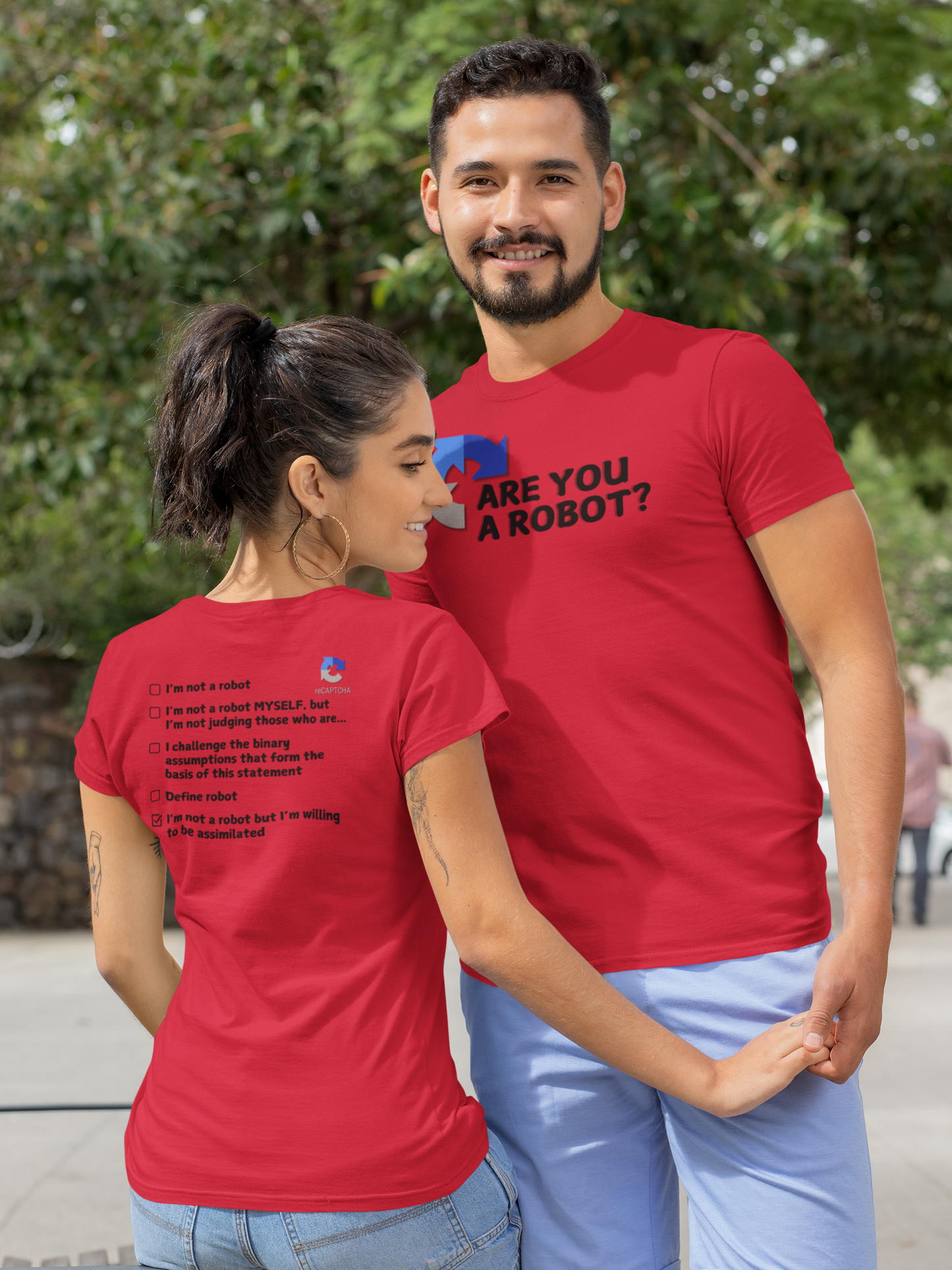 "Are you a Robot?" (Borg Version) T-Shirt (DT)(Print both sides)
