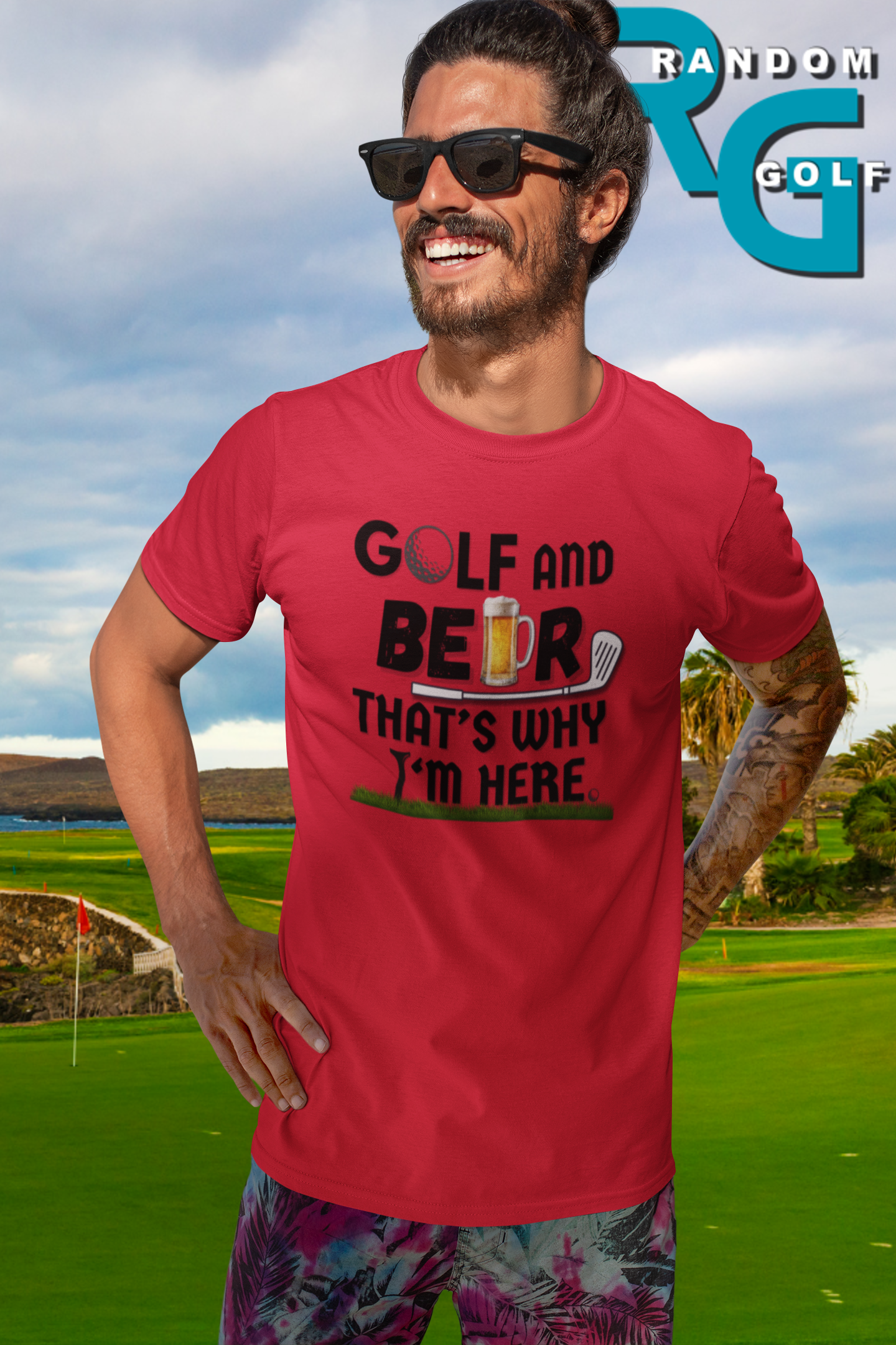 "Golf and Beer. That's Why I'm Here" - T-Shirt (DT)