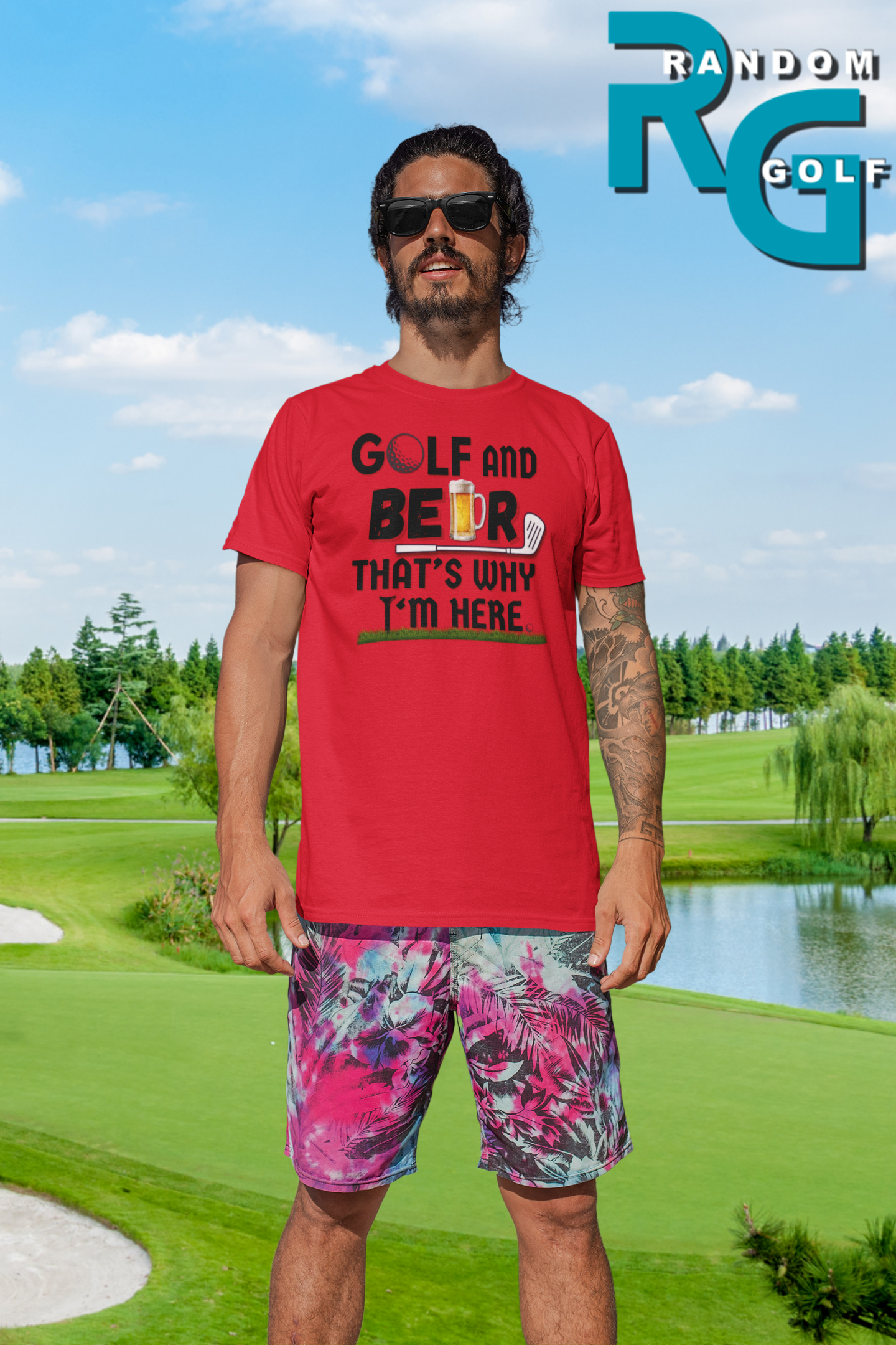 "Golf and Beer. That's Why I'm Here" - T-Shirt (DT)