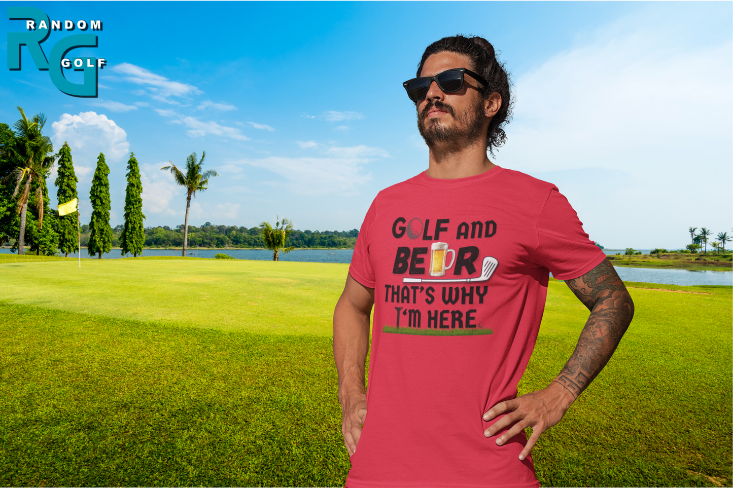 "Golf and Beer. That's Why I'm Here" - T-Shirt (DT)