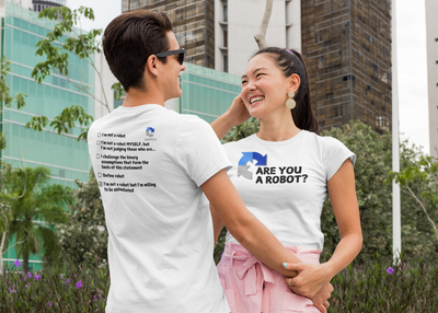 "Are you a Robot?" (Borg Version) T-Shirt (DT)(Print both sides)