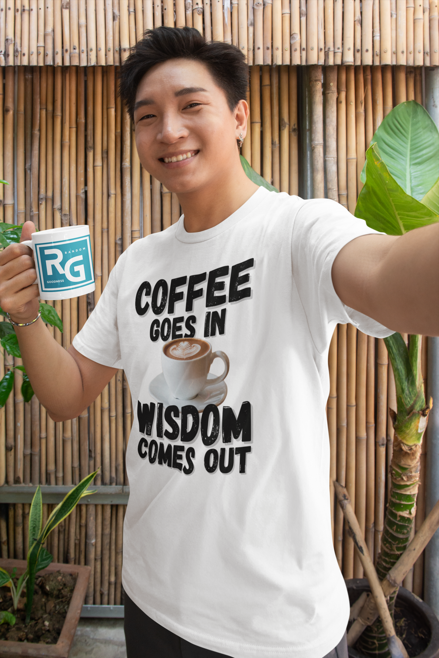 "Coffee Goes In. Wisdom Comes Out" - T-Shirt (DT)