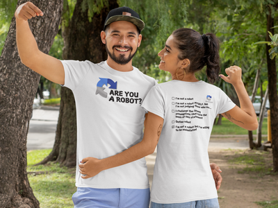"Are you a Robot?" (Borg Version) T-Shirt (DT)(Print both sides)