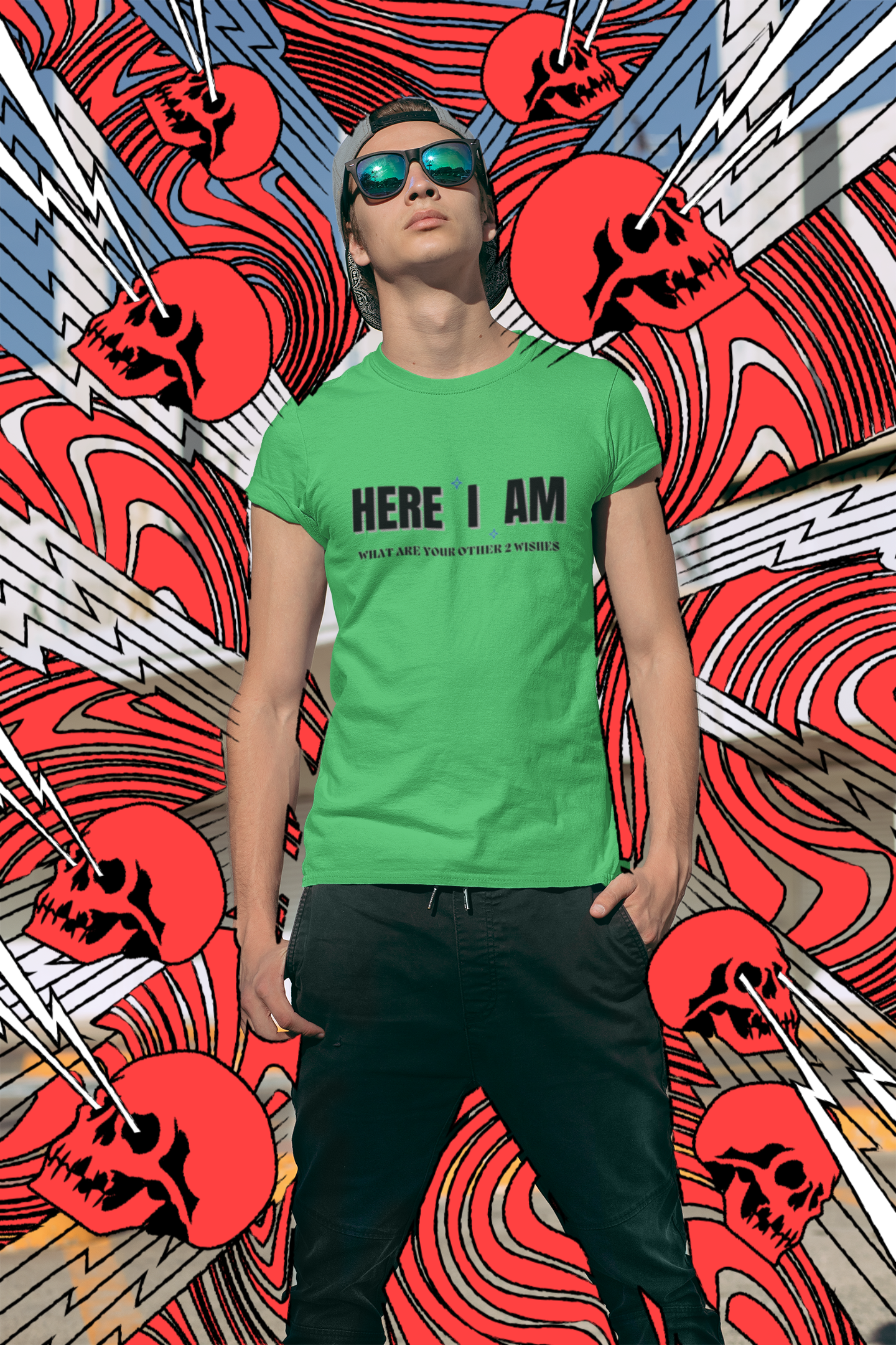 "Here I Am. What are your other 2 wishes" - T-Shirt (DT)