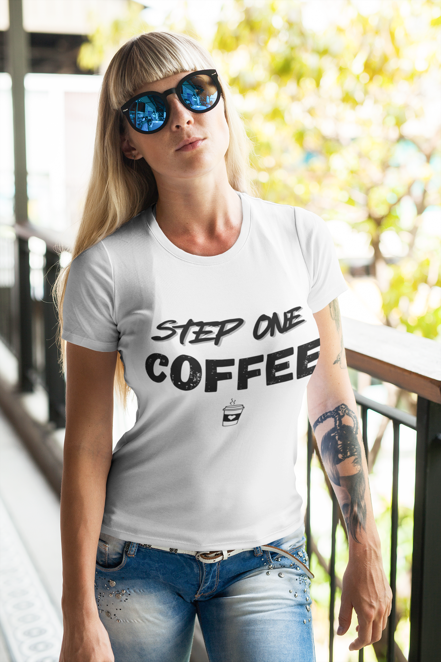 "Step One. COFFEE." - T-Shirt (DT)
