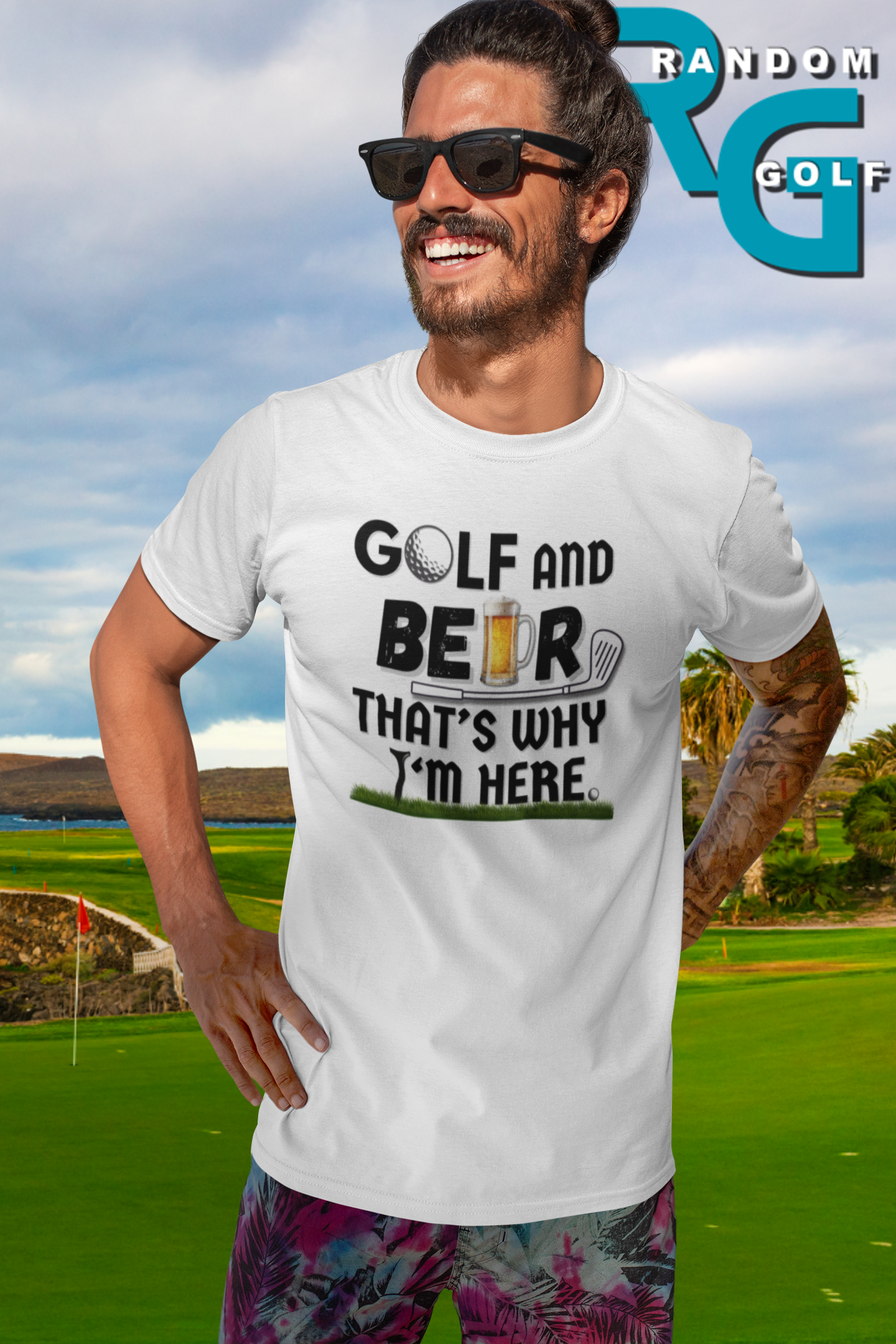 "Golf and Beer. That's Why I'm Here" - T-Shirt (DT)