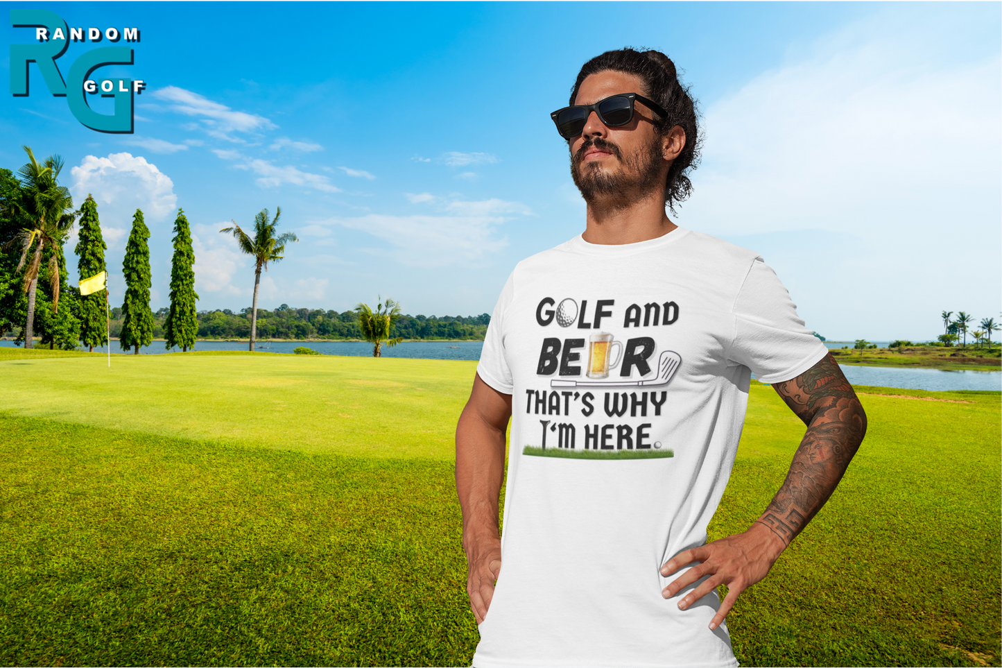 "Golf and Beer. That's Why I'm Here" - T-Shirt (DT)