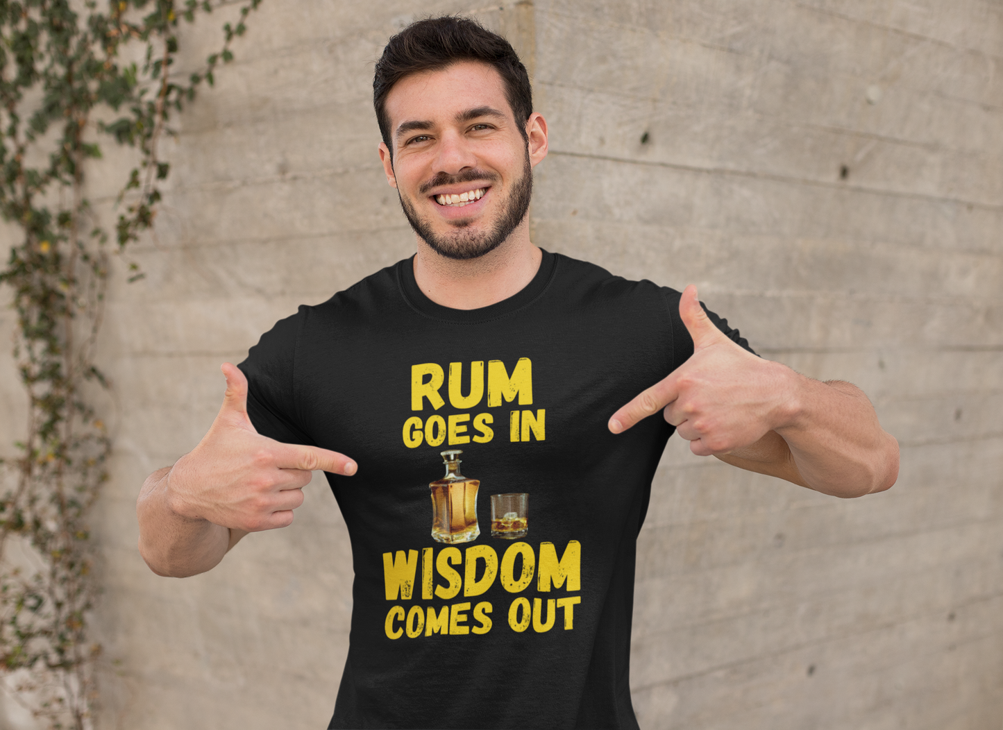 "Rum Goes In. Wisdom Comes Out" - T-Shirt (GT)