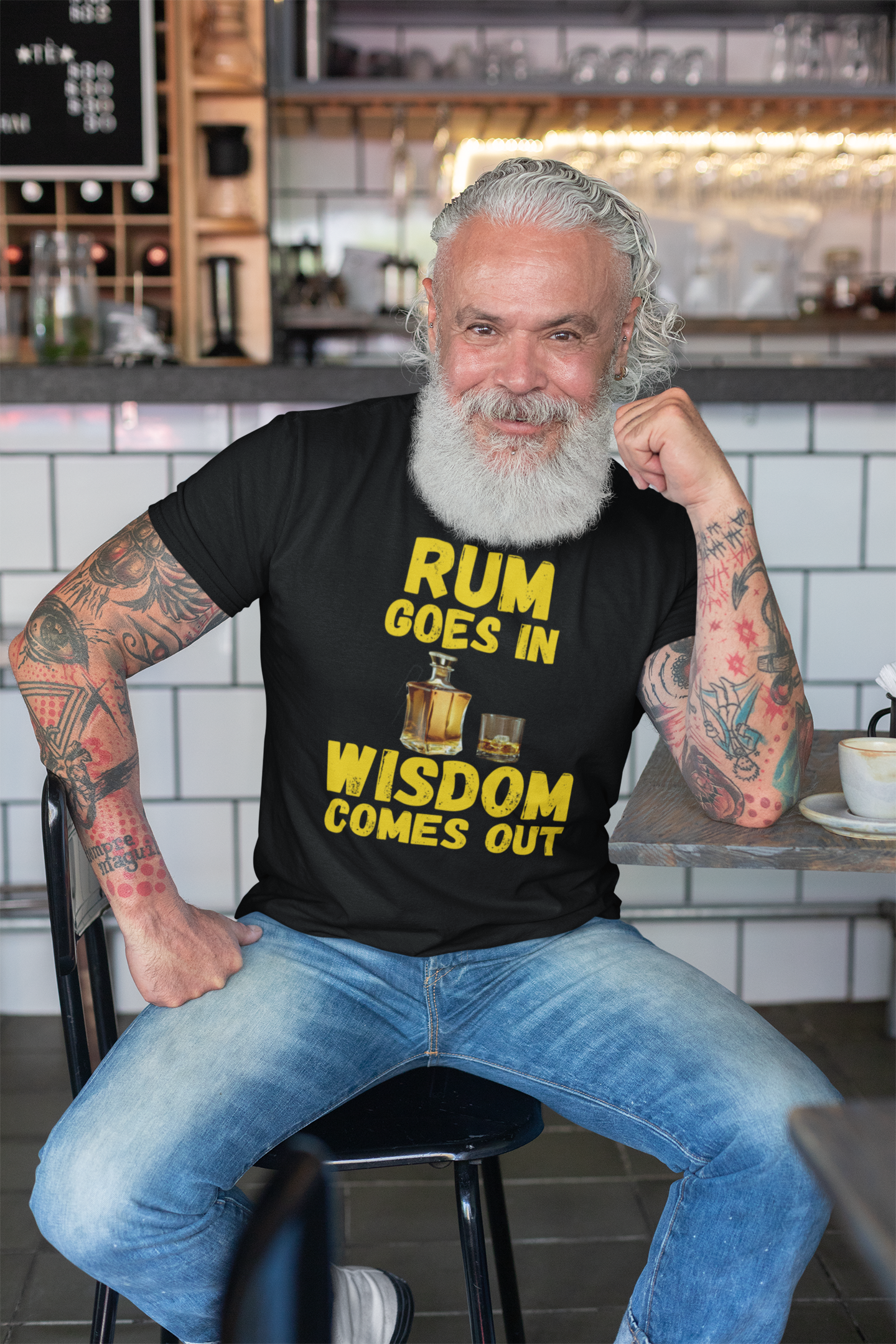 "Rum Goes In. Wisdom Comes Out" - T-Shirt (GT)