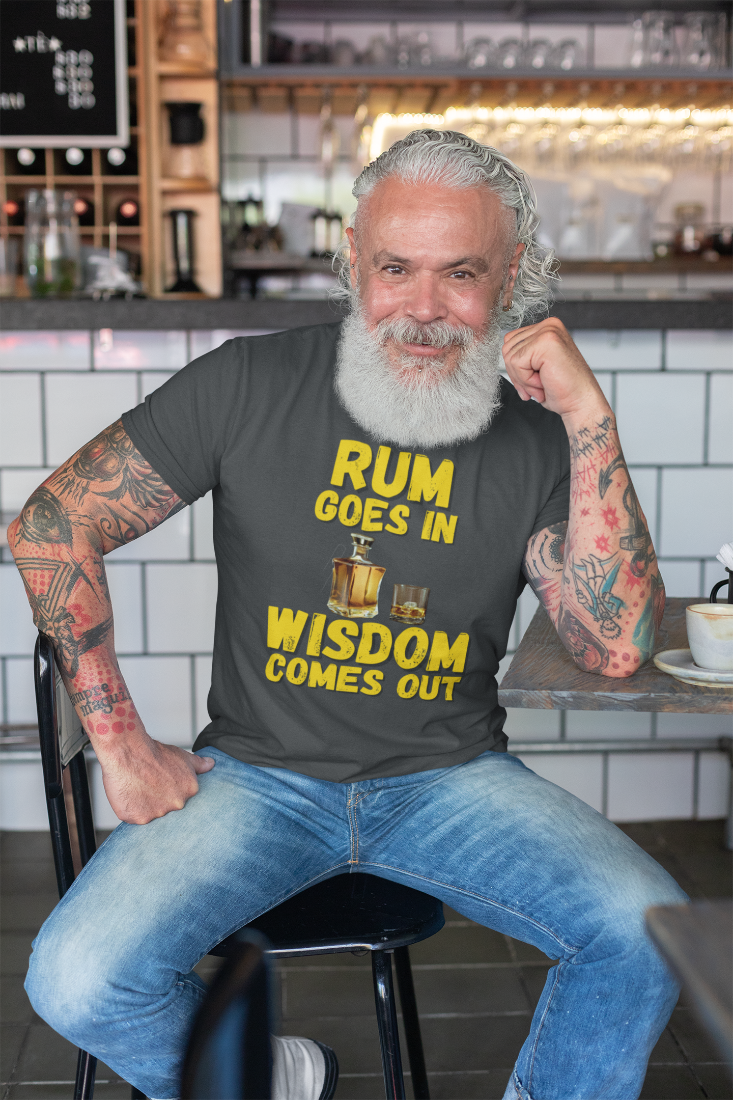 "Rum Goes In. Wisdom Comes Out" - T-Shirt (GT)