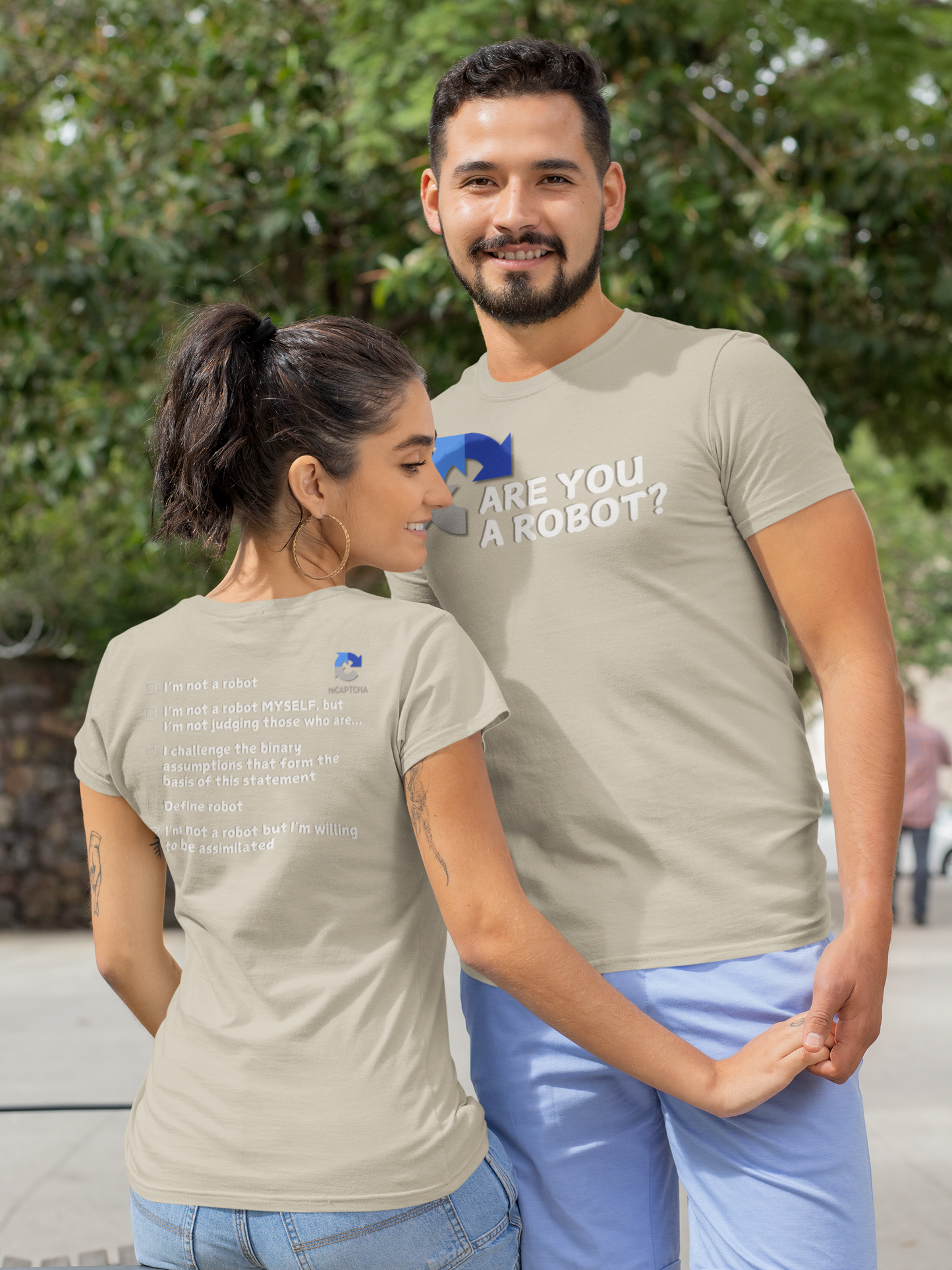 "Are you a Robot?" (Borg Version) T-Shirt (LT)(Print both sides)