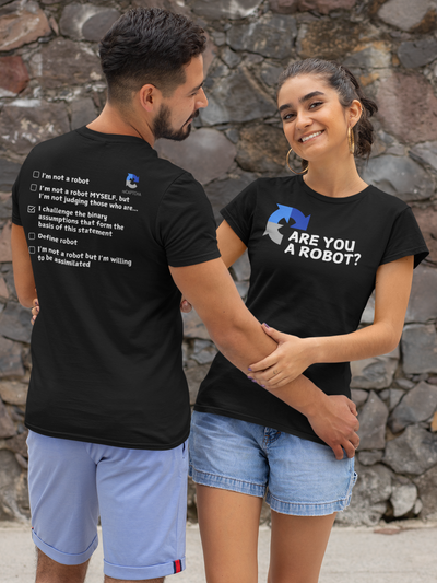 "Are you a Robot?" (Challenge version) T-Shirt (LT)(Print both sides)