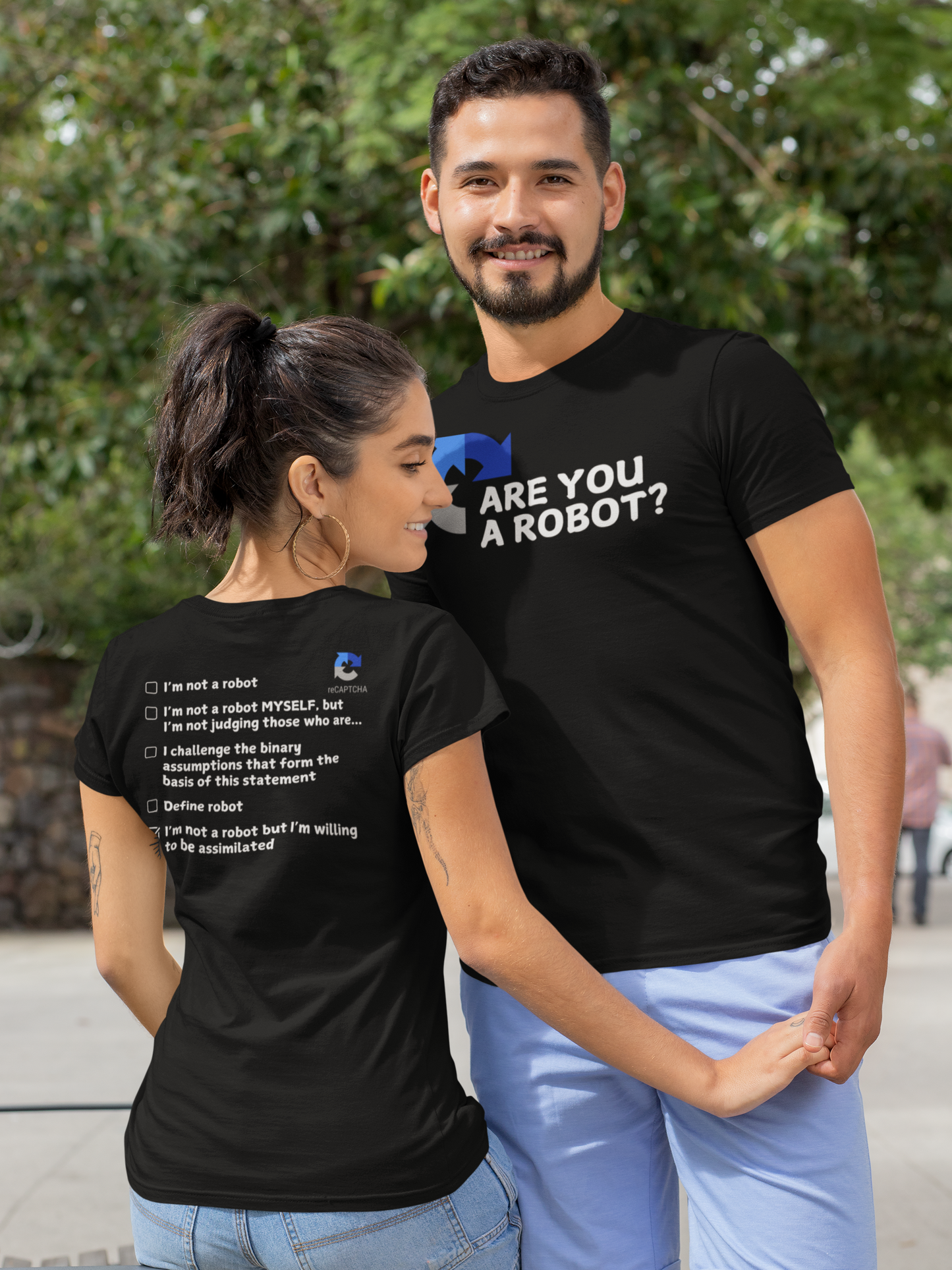 "Are you a Robot?" (Borg Version) T-Shirt (LT)(Print both sides)