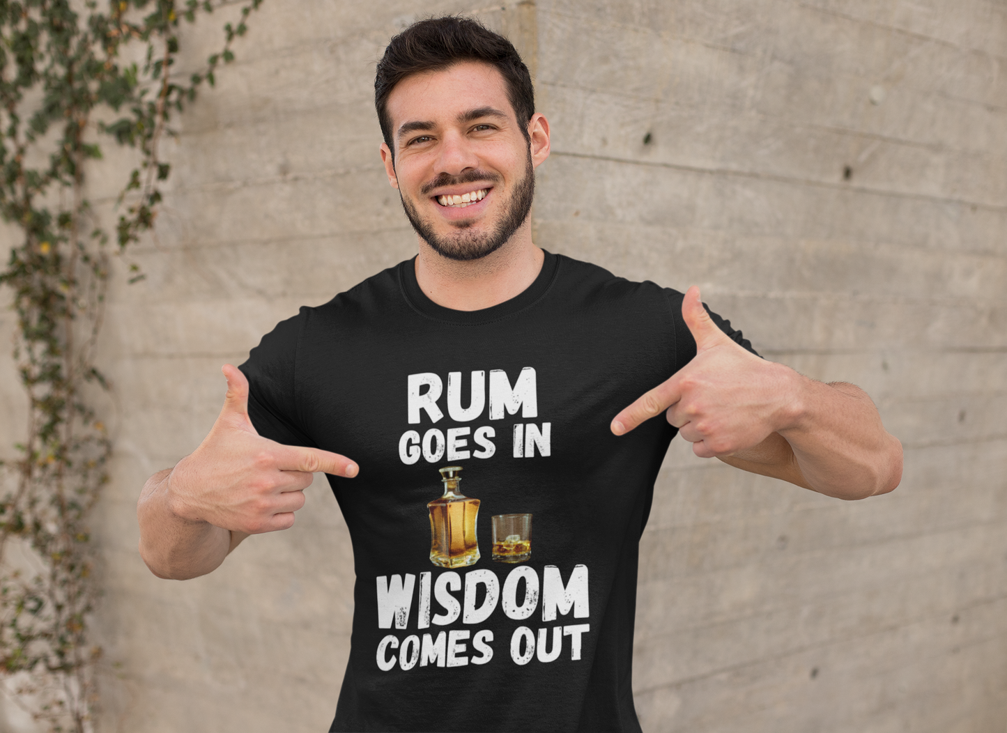 "Rum Goes In. Wisdom Comes Out" - T-Shirt (LT)