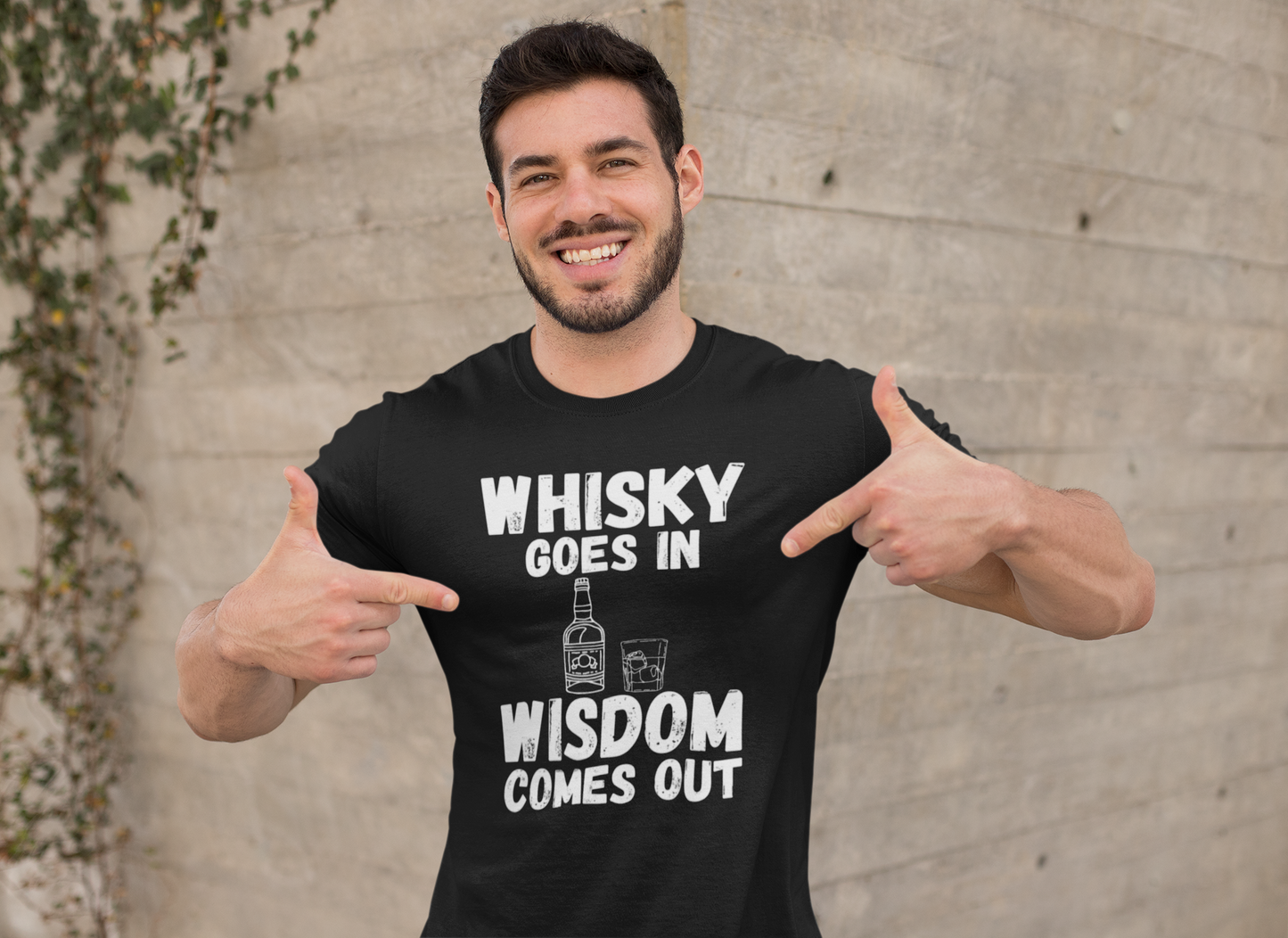 "Whisky Goes In. Wisdom Comes Out" - T-Shirt (LT)