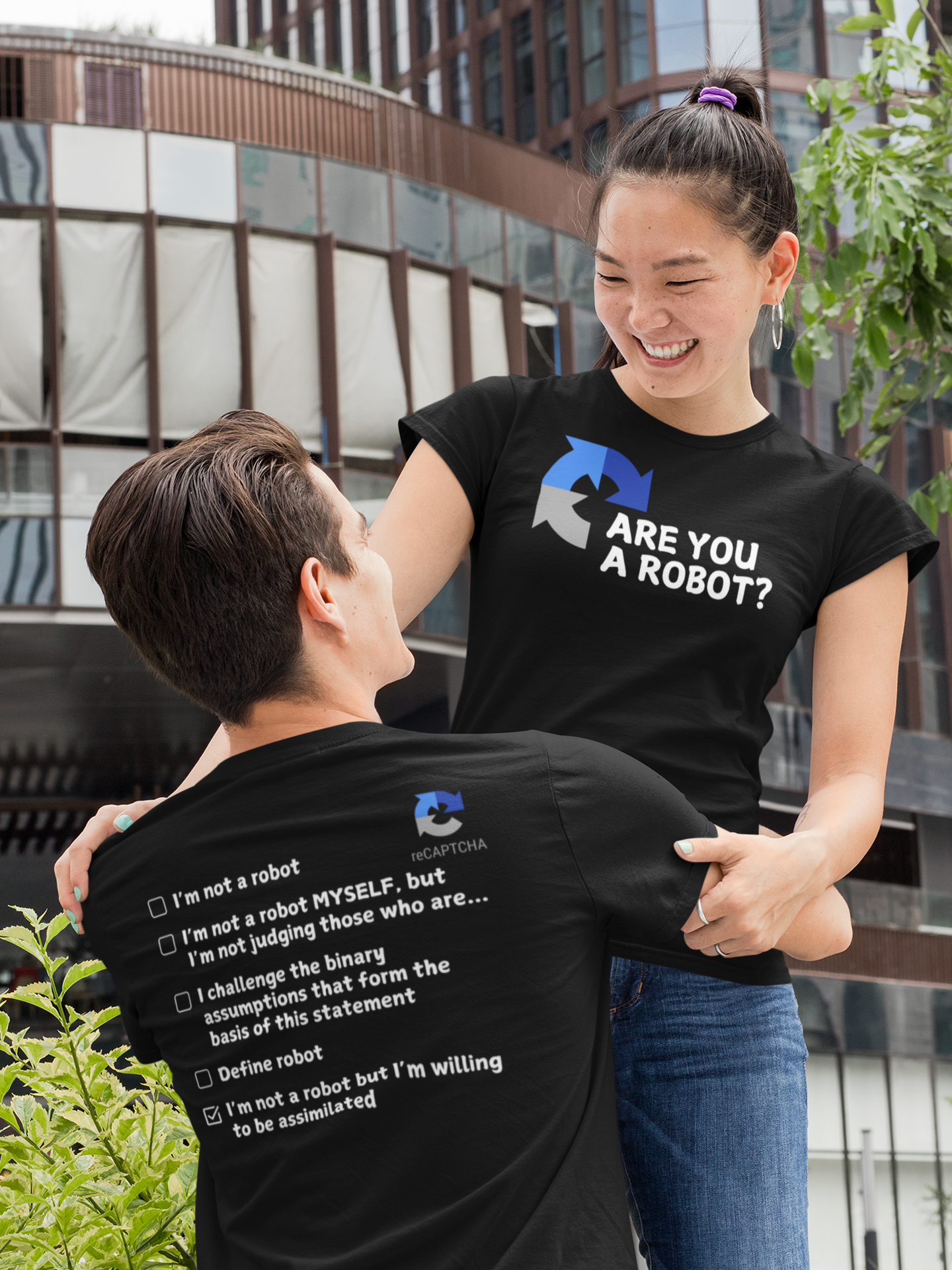 "Are you a Robot?" (Borg Version) T-Shirt (LT)(Print both sides)