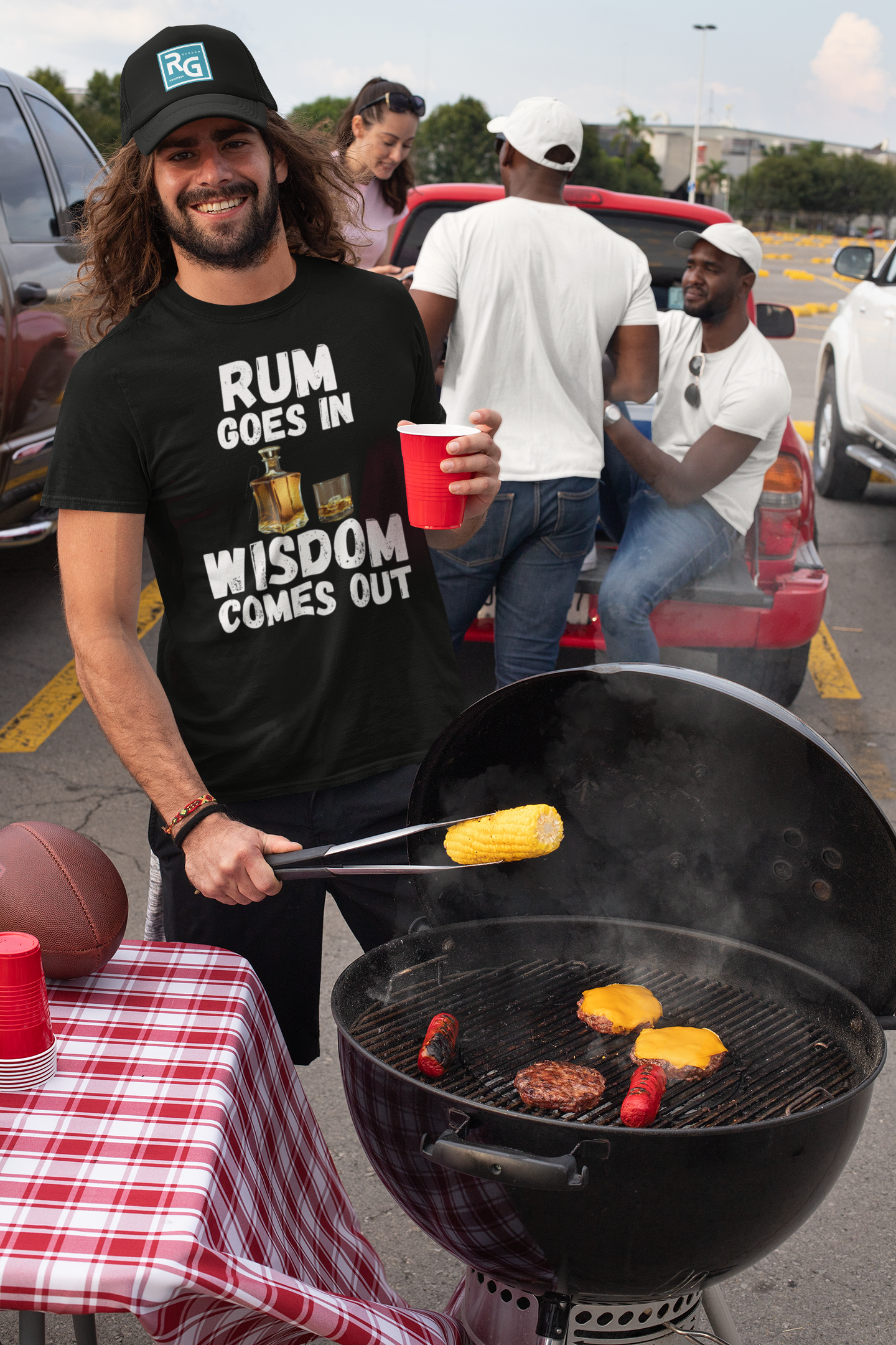 "Rum Goes In. Wisdom Comes Out" - T-Shirt (LT)