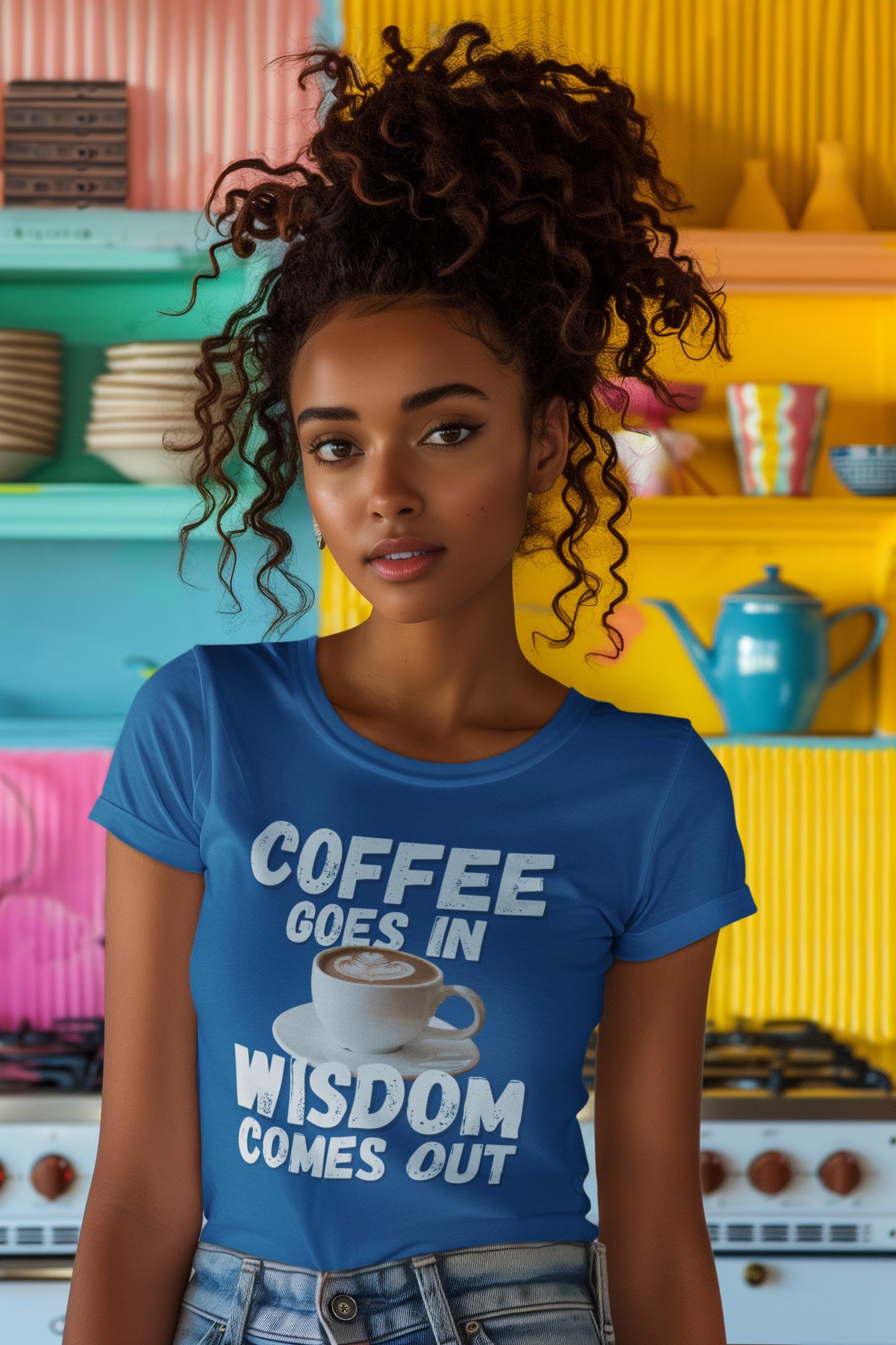 "Coffee Goes In. Wisdom Comes Out" - T-Shirt (LT)