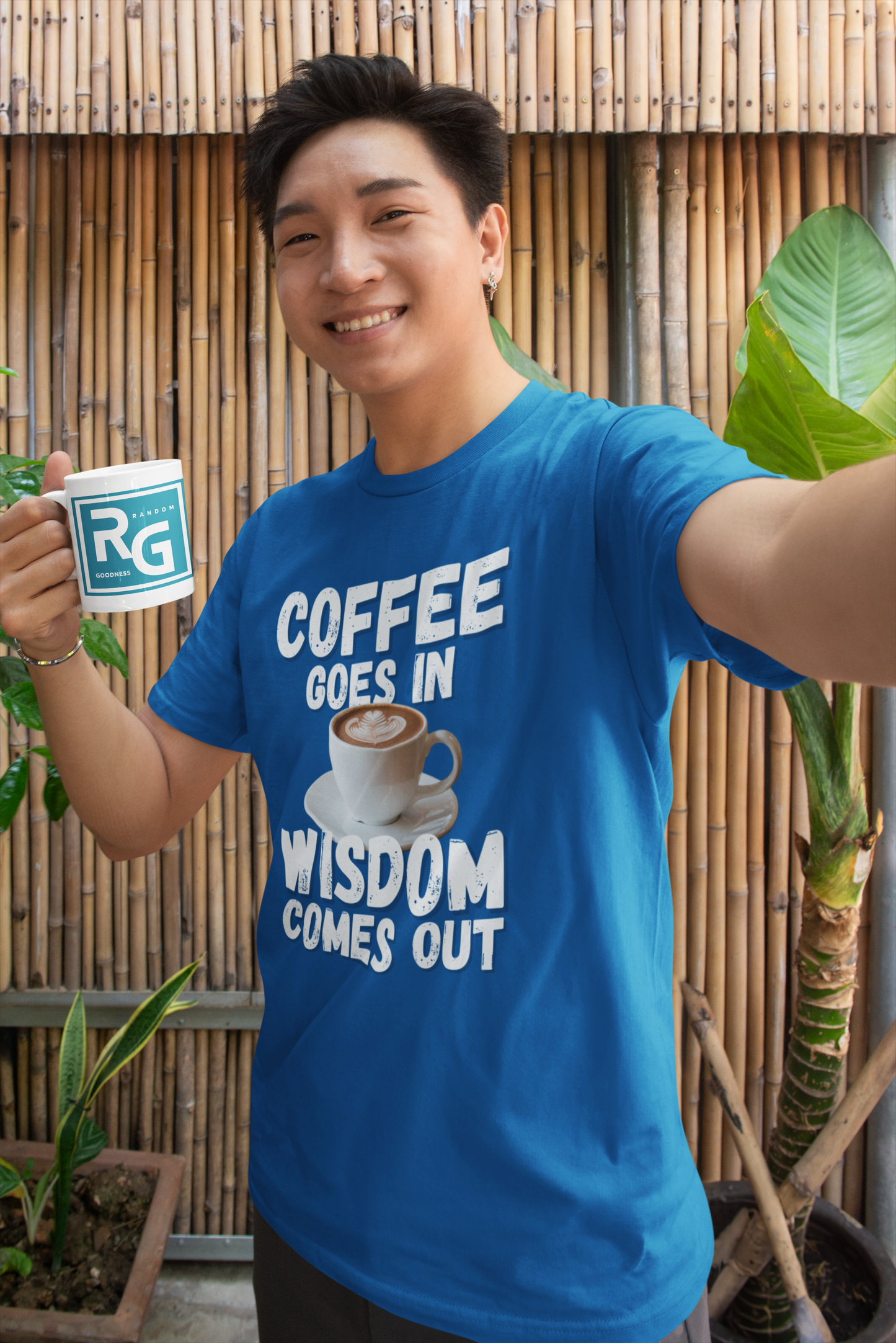 "Coffee Goes In. Wisdom Comes Out" - T-Shirt (LT)