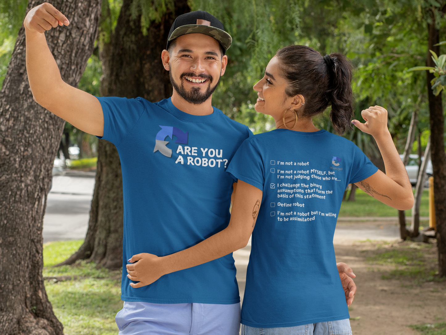 "Are you a Robot?" (Challenge version) T-Shirt (LT)(Print both sides)