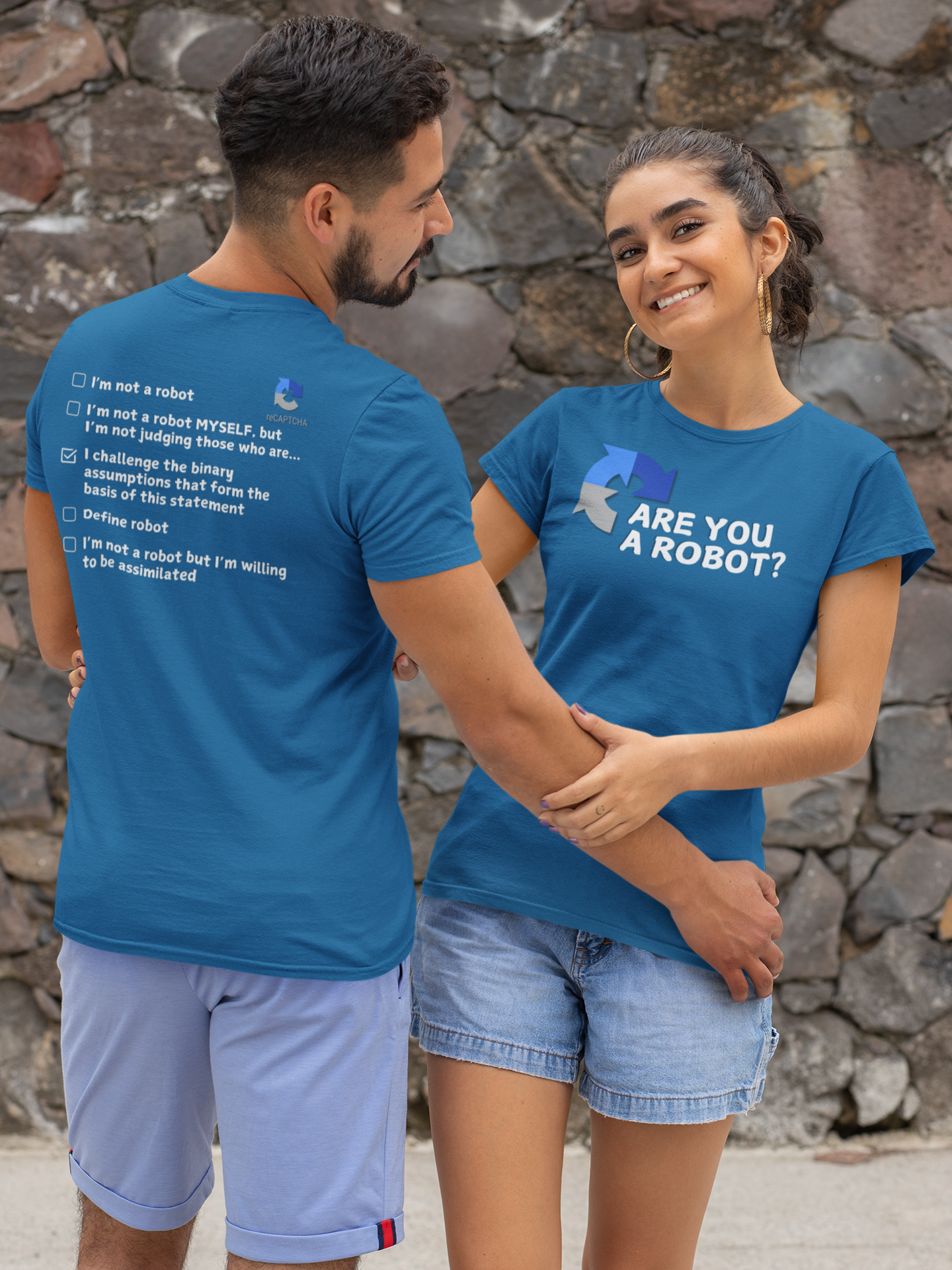 "Are you a Robot?" (Challenge version) T-Shirt (LT)(Print both sides)