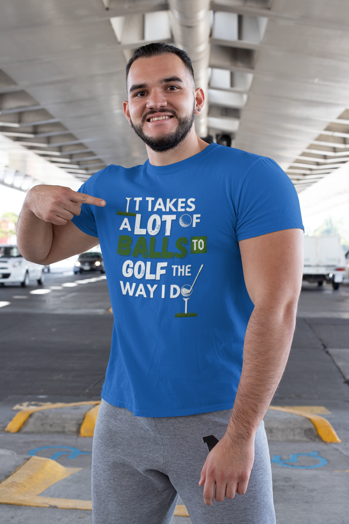 "It takes a lot of balls to golf the way I do" - T-Shirt (LT)