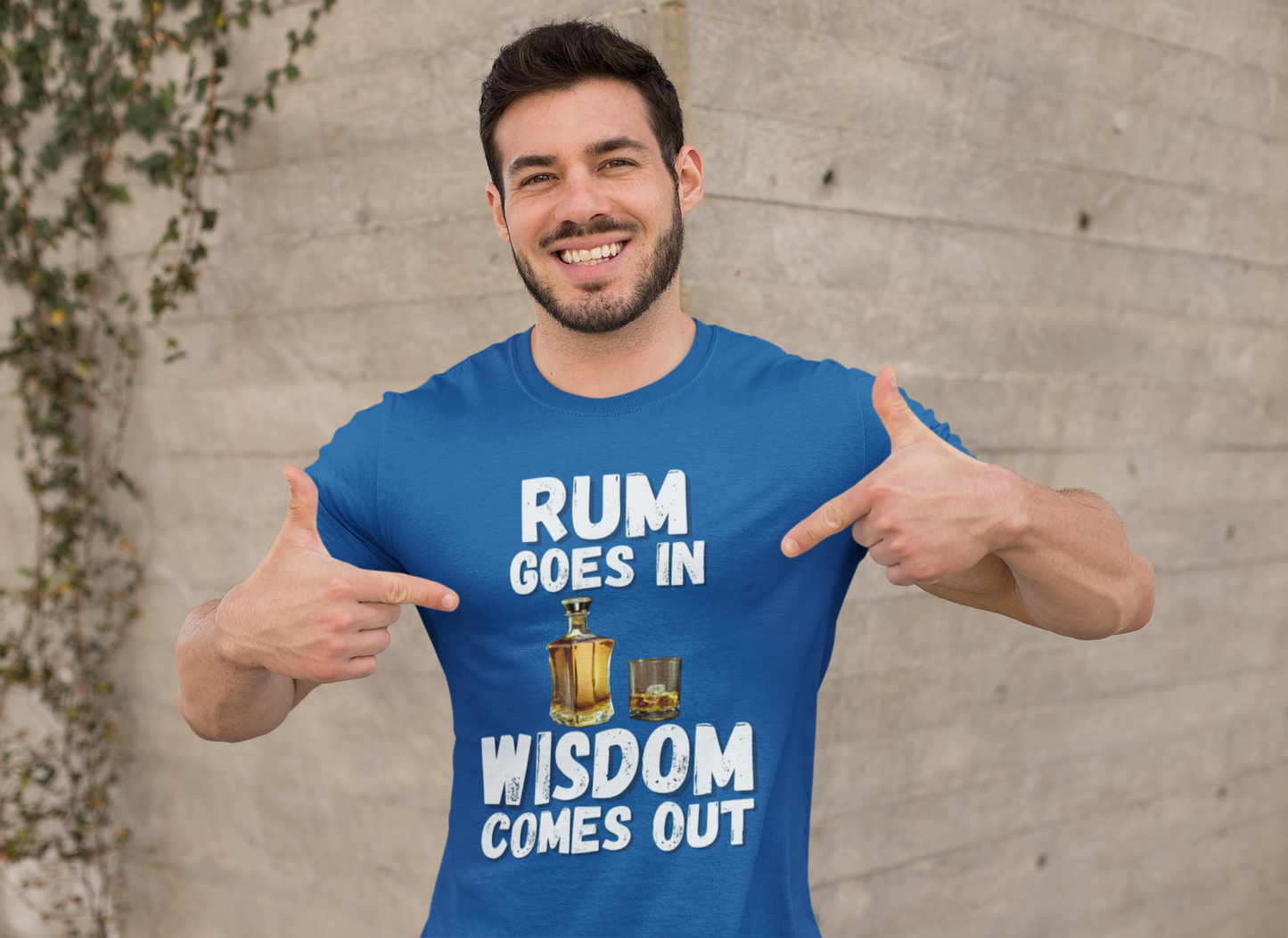 "Rum Goes In. Wisdom Comes Out" - T-Shirt (LT)