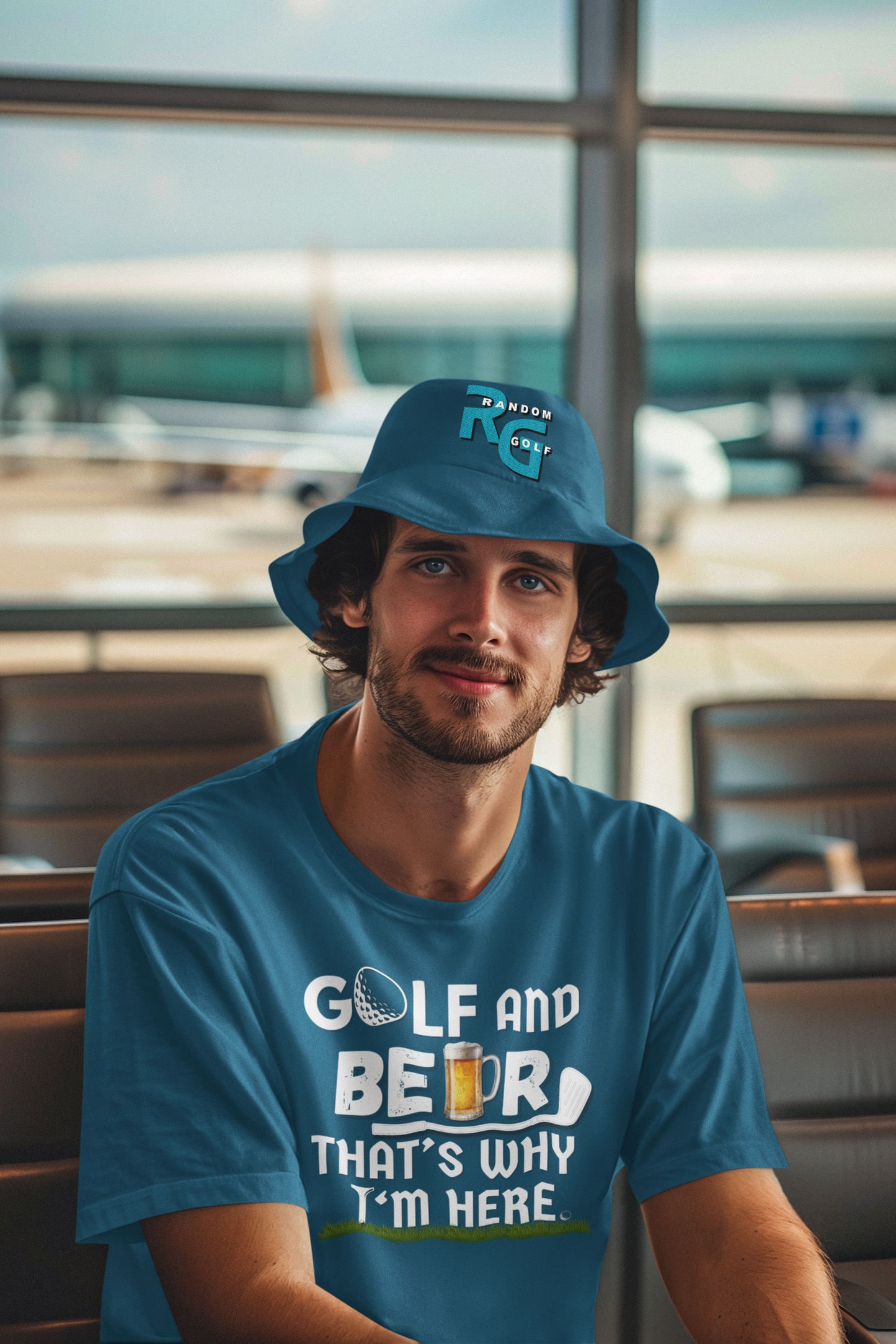 "Golf and Beer. That's Why I'm Here" - T-Shirt (LT)