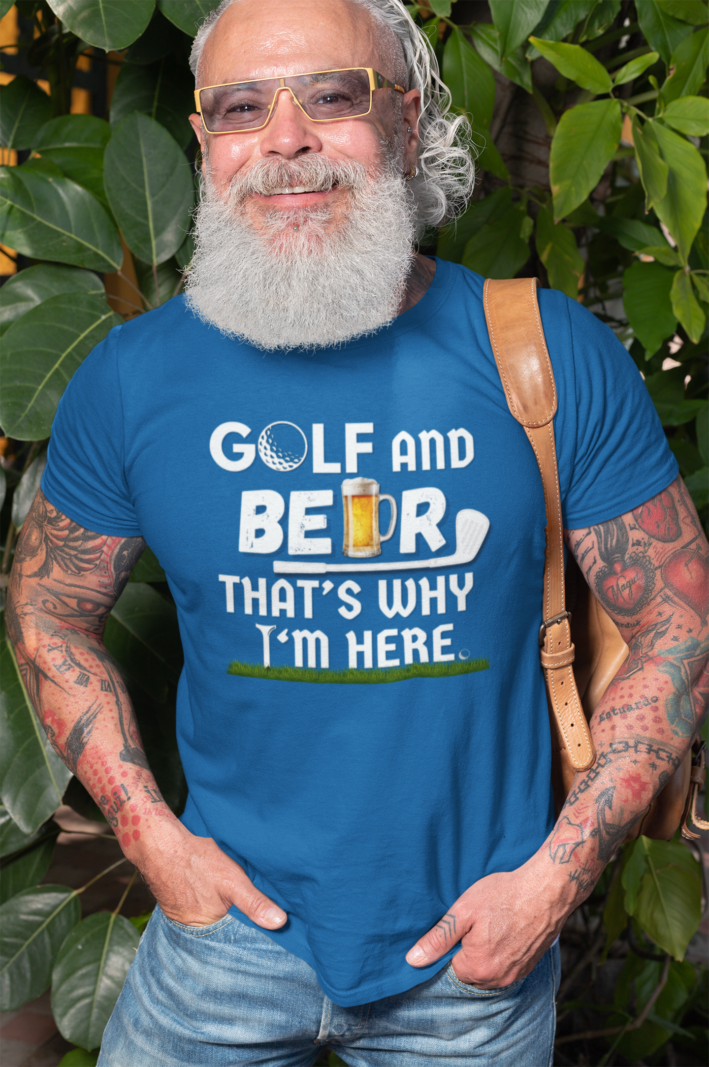 "Golf and Beer. That's Why I'm Here" - T-Shirt (LT)