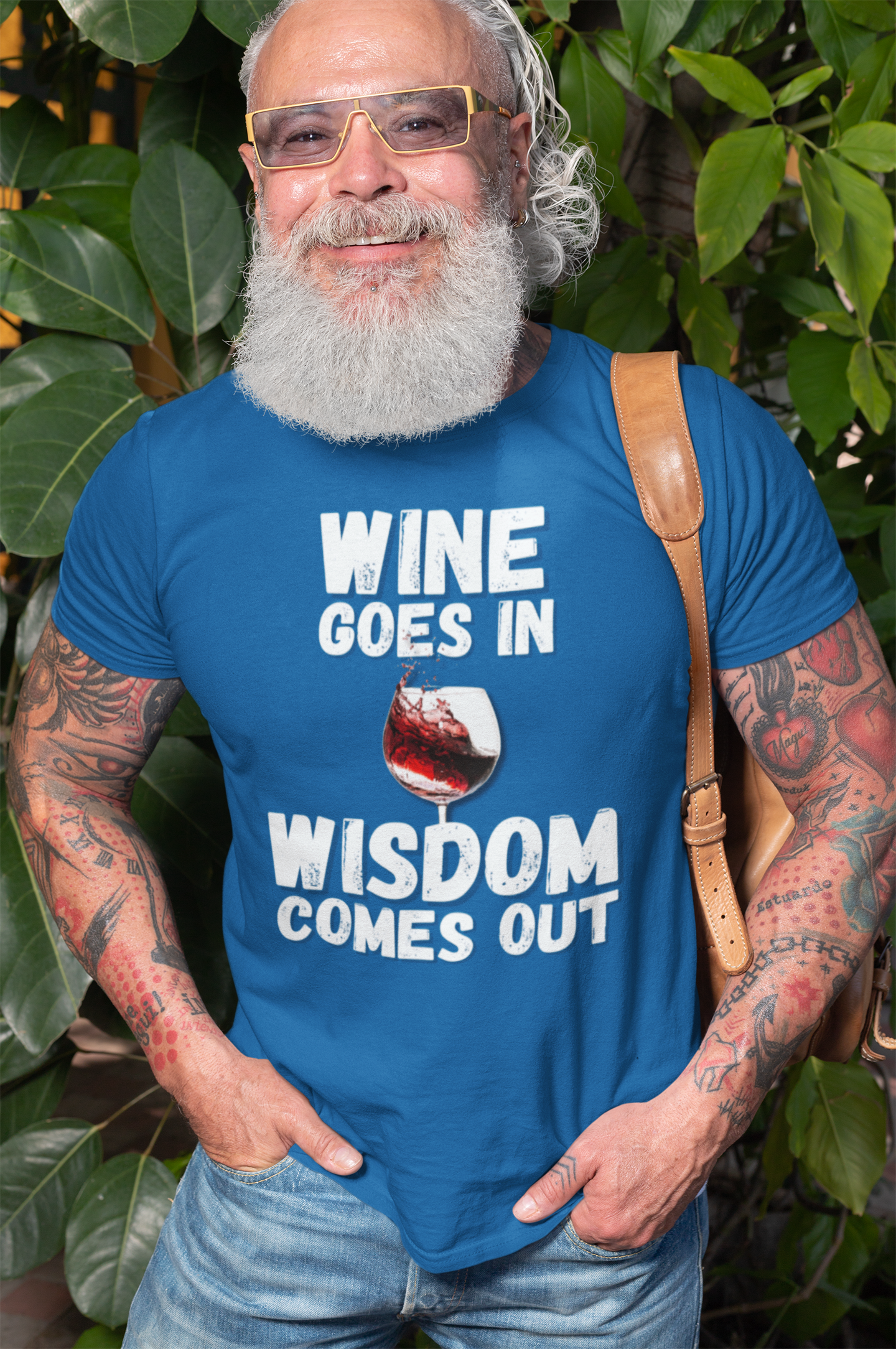 "Wine Goes In. Wisdom Comes Out" - T-Shirt (LT)