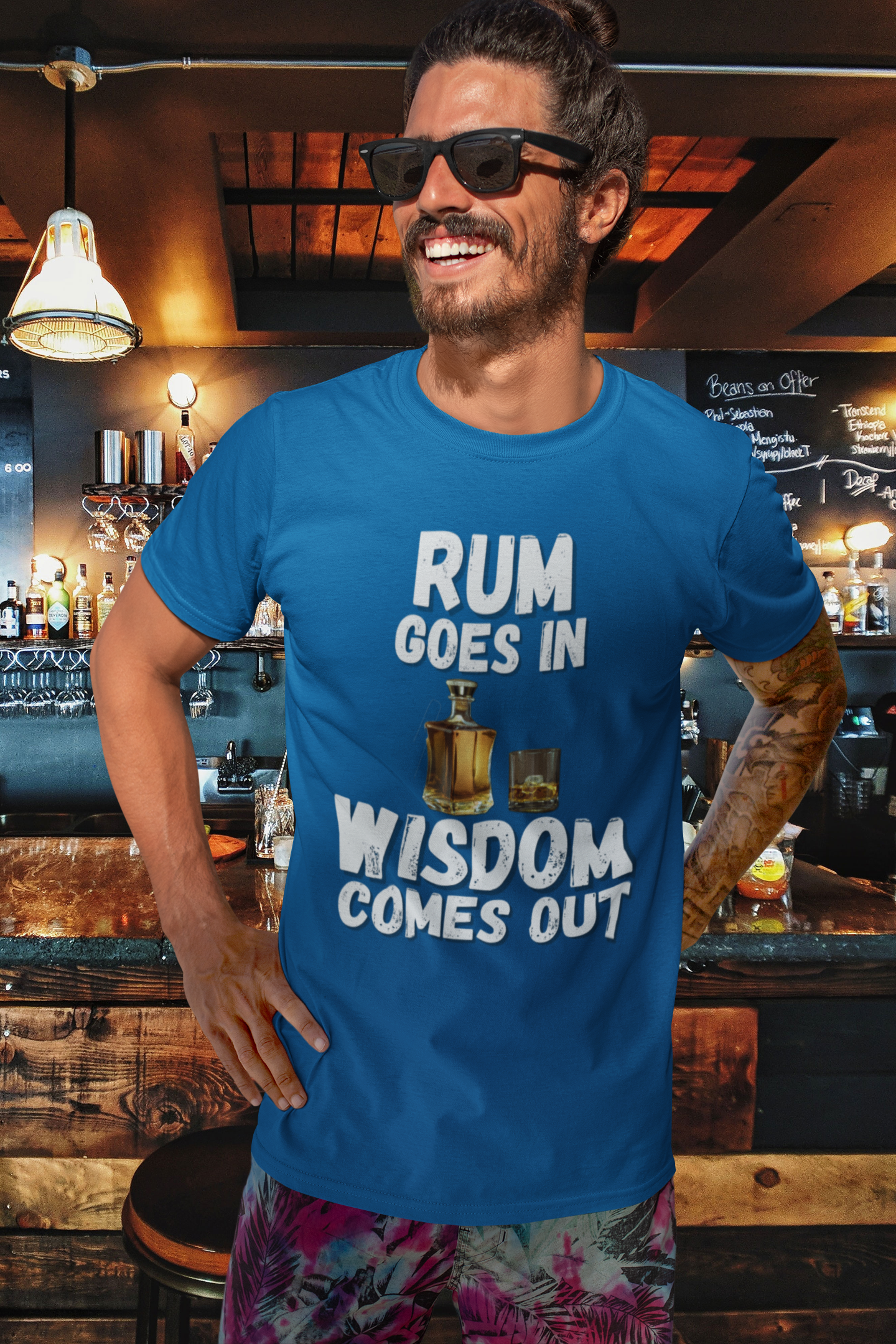 "Rum Goes In. Wisdom Comes Out" - T-Shirt (LT)