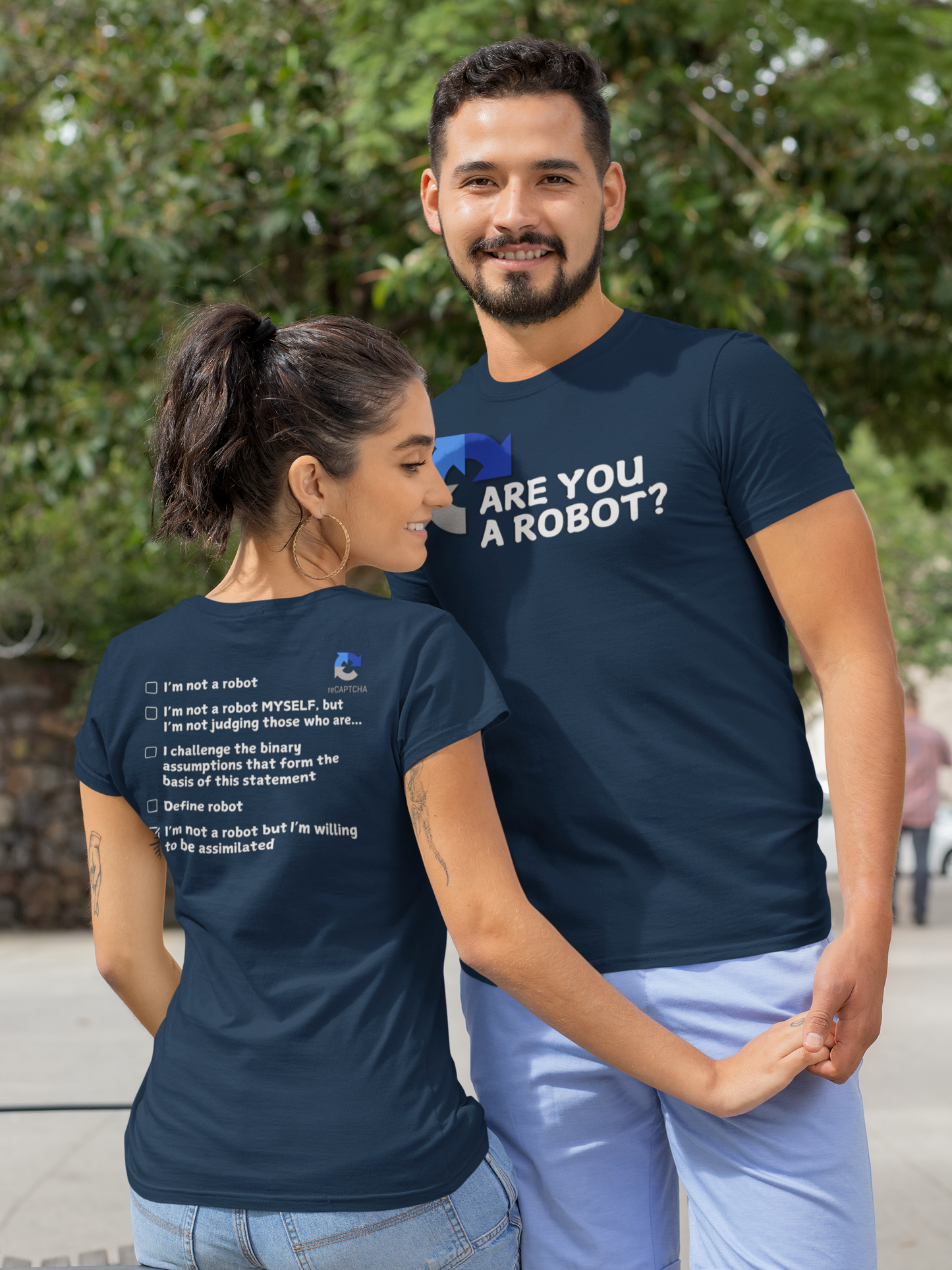 "Are you a Robot?" (Borg Version) T-Shirt (LT)(Print both sides)