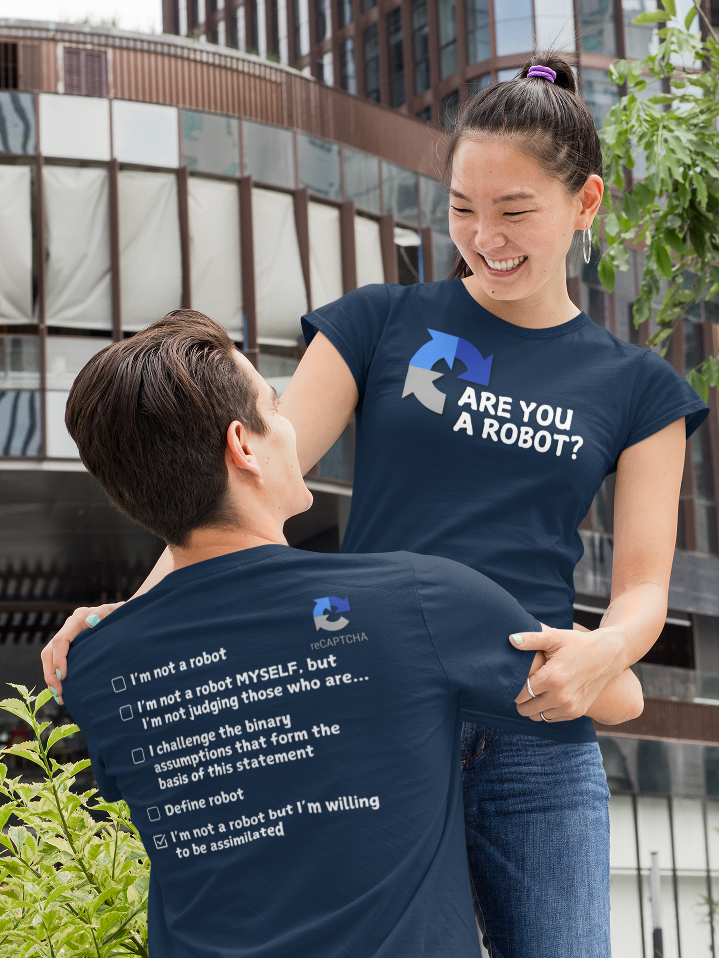 "Are you a Robot?" (Borg Version) T-Shirt (LT)(Print both sides)