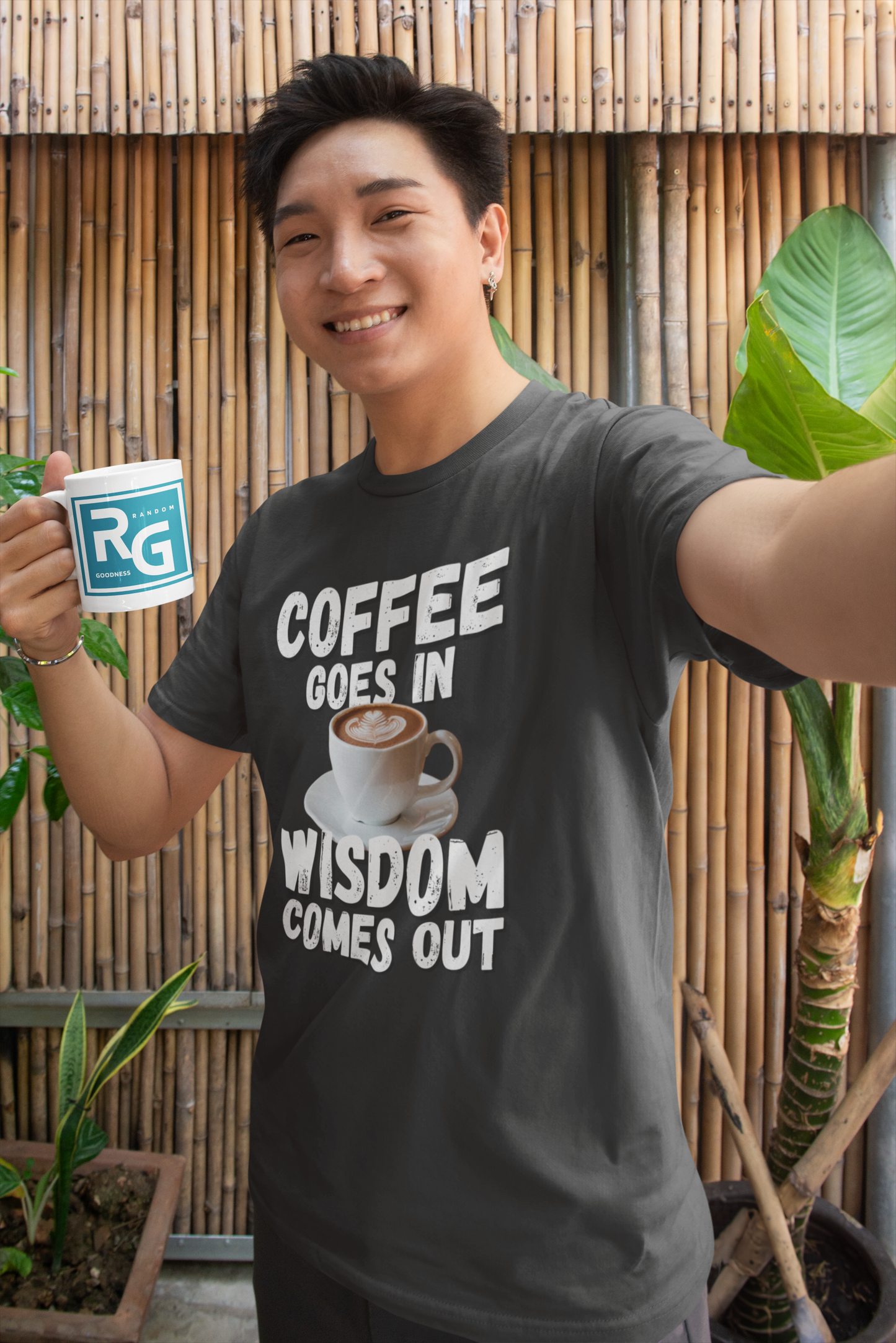 "Coffee Goes In. Wisdom Comes Out" - T-Shirt (LT)