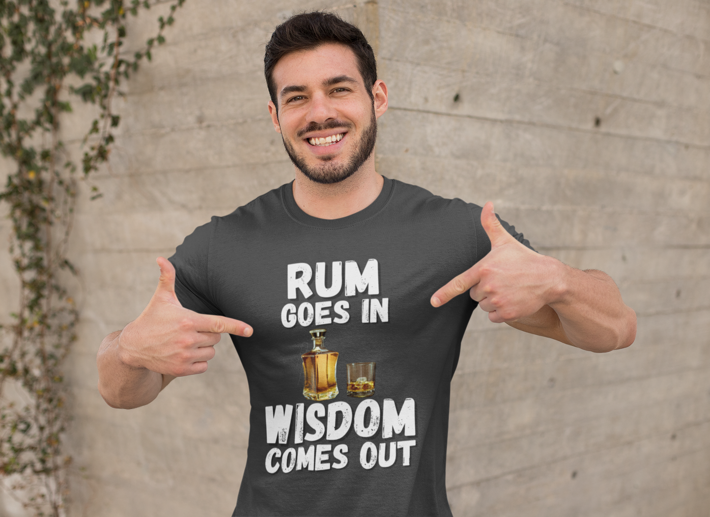 "Rum Goes In. Wisdom Comes Out" - T-Shirt (LT)