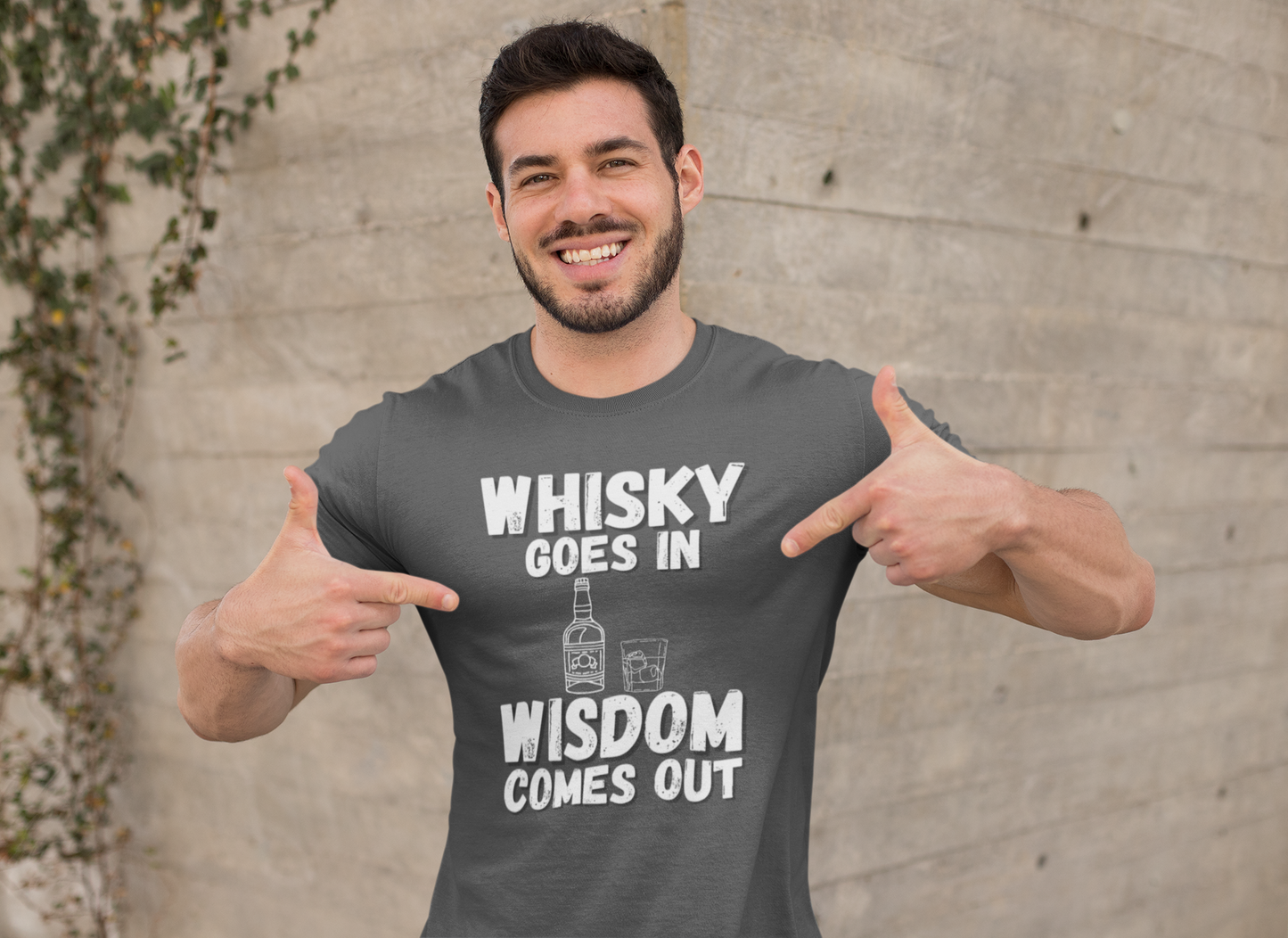 "Whisky Goes In. Wisdom Comes Out" - T-Shirt (LT)
