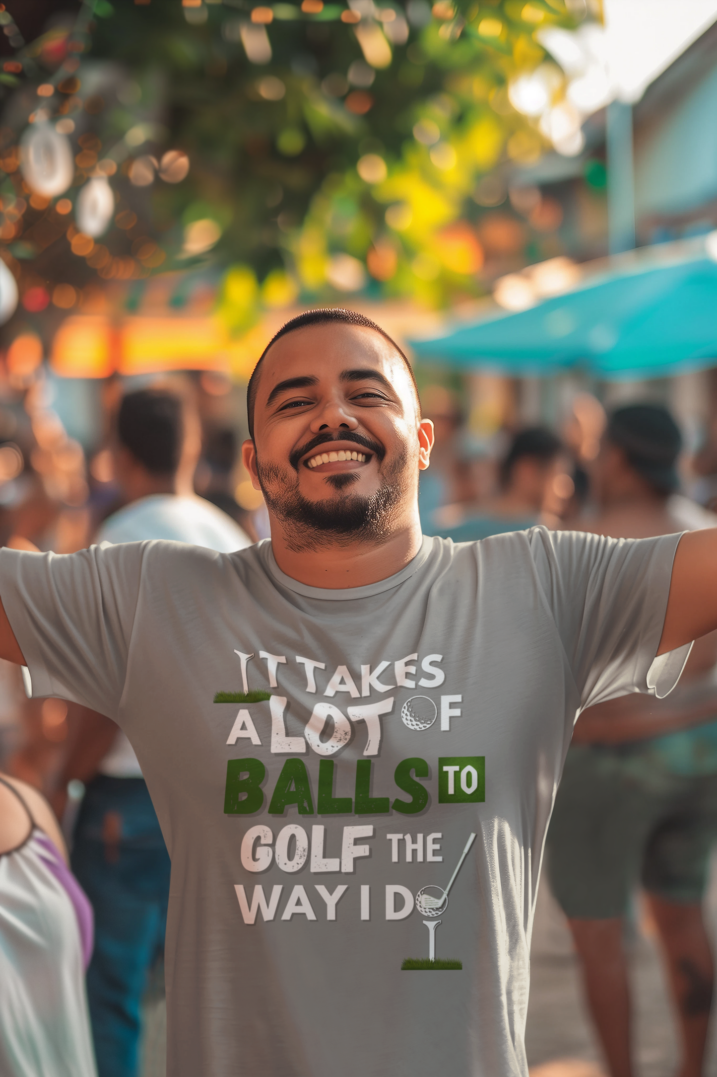 "It takes a lot of balls to golf the way I do" - T-Shirt (LT)