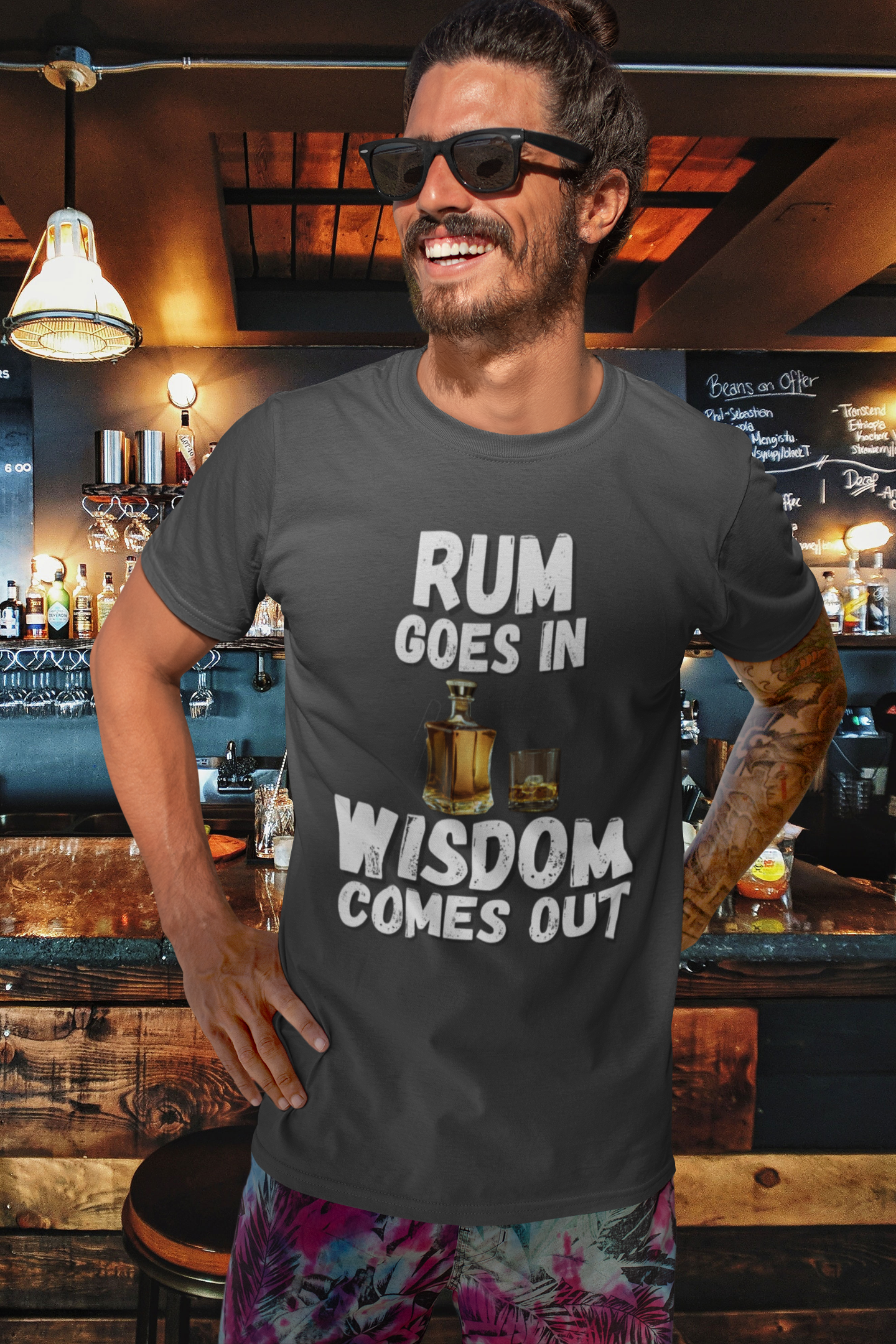 "Rum Goes In. Wisdom Comes Out" - T-Shirt (LT)