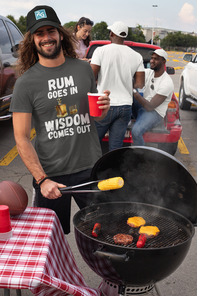 "Rum Goes In. Wisdom Comes Out" - T-Shirt (LT)